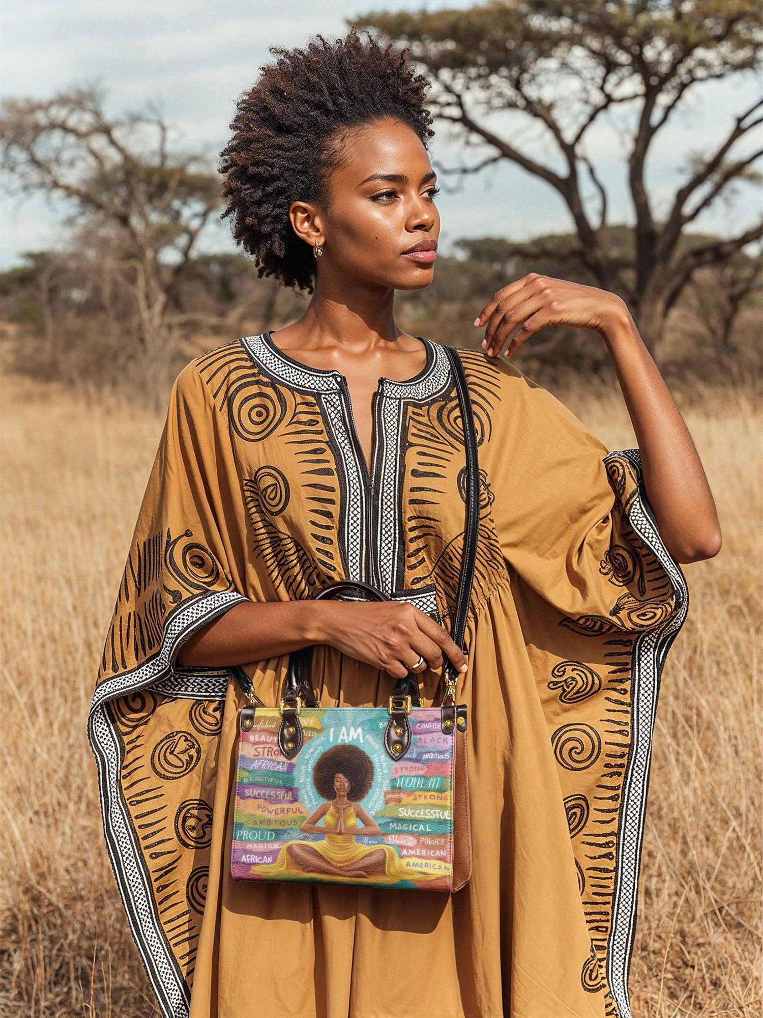 "AfroEssence" The Signature Duo Bundle - Small Leather Handbag