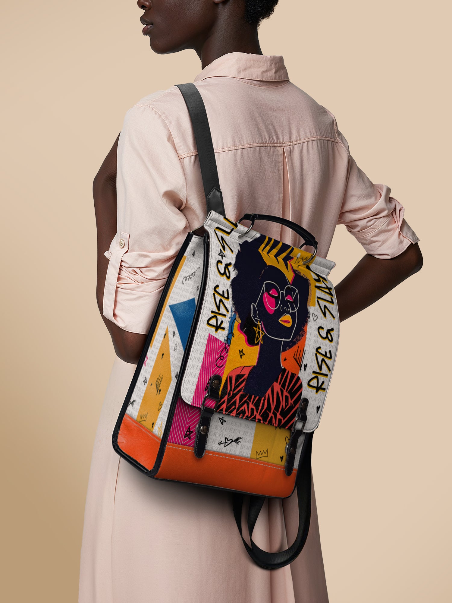 "Aina" Coconut White Leather Backpack