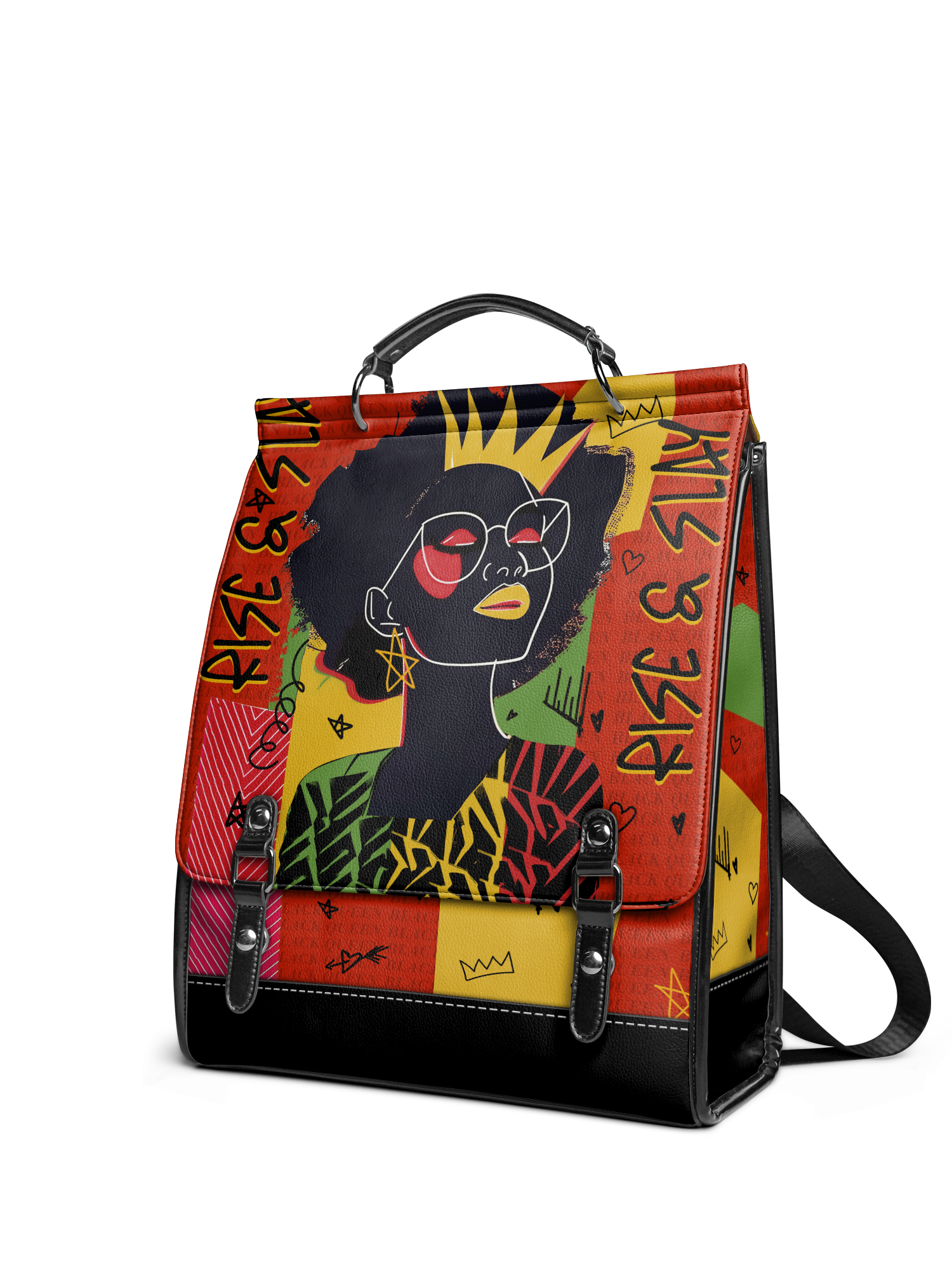 "Aina" Flame Red Leather Backpack