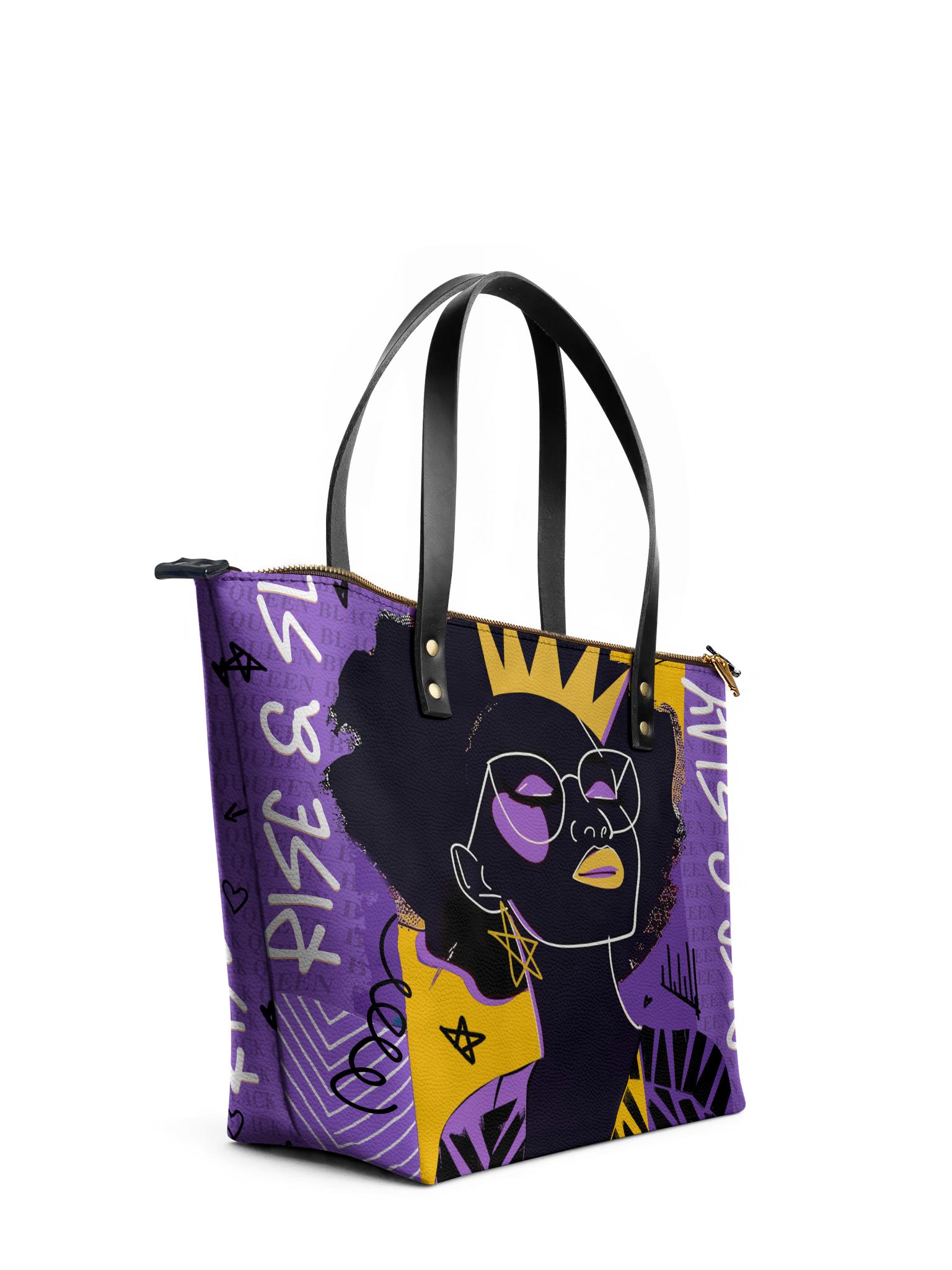 "Aina" Grape Soda Leather Tote Bag