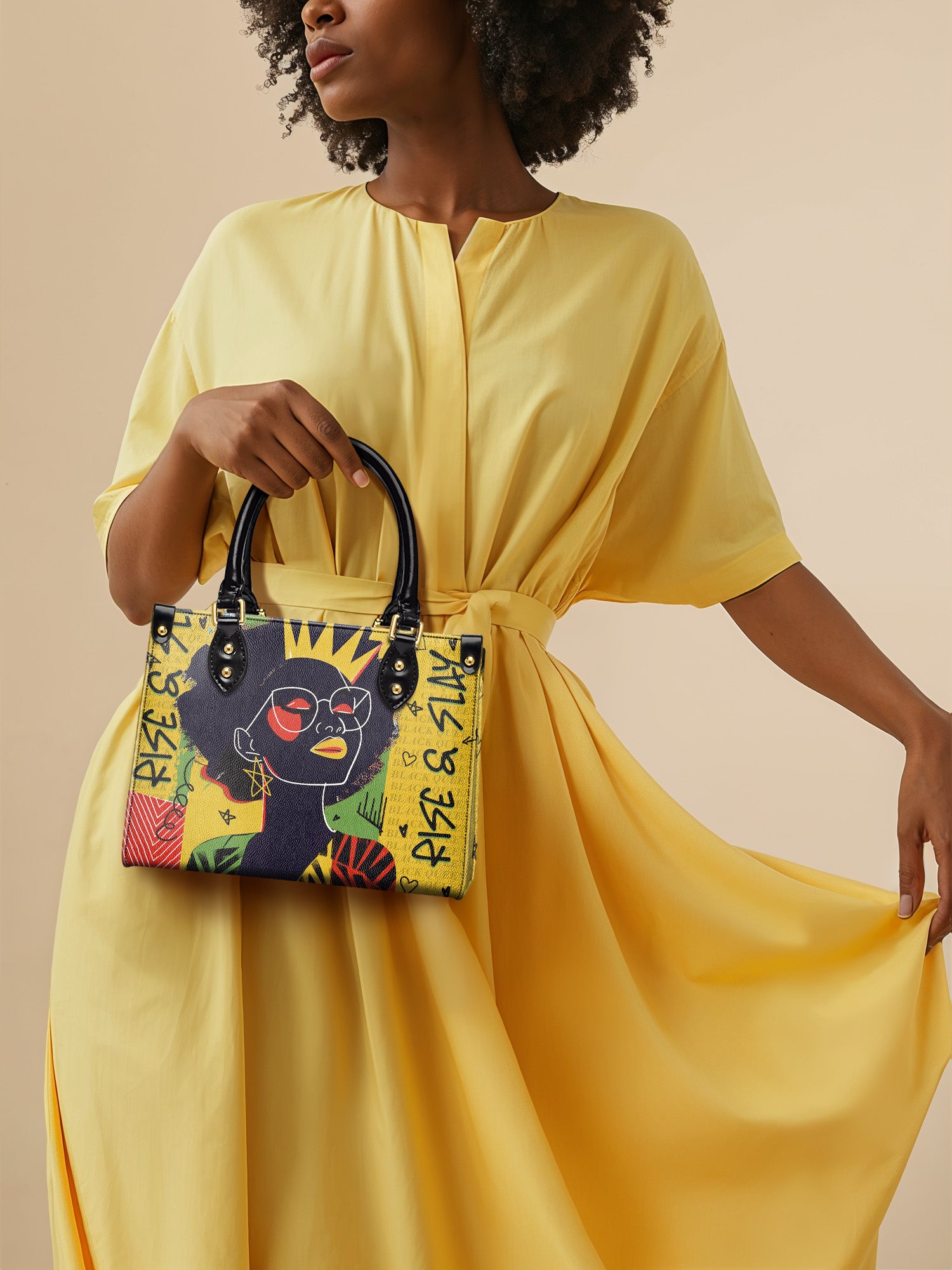 "Aina" Lemon Zest Small Leather Handbag Deal