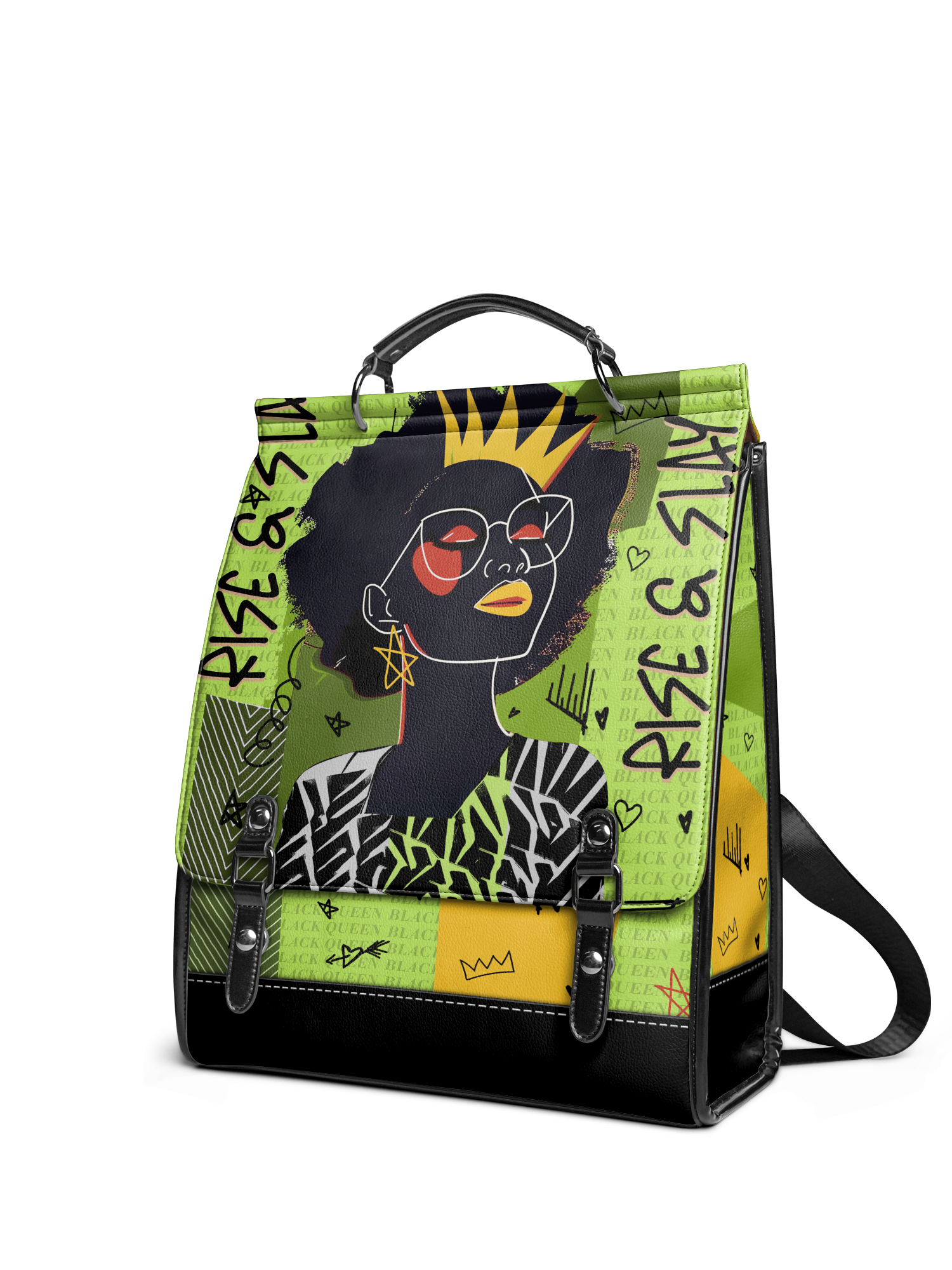 "Aina" Lime Pop Leather Backpack
