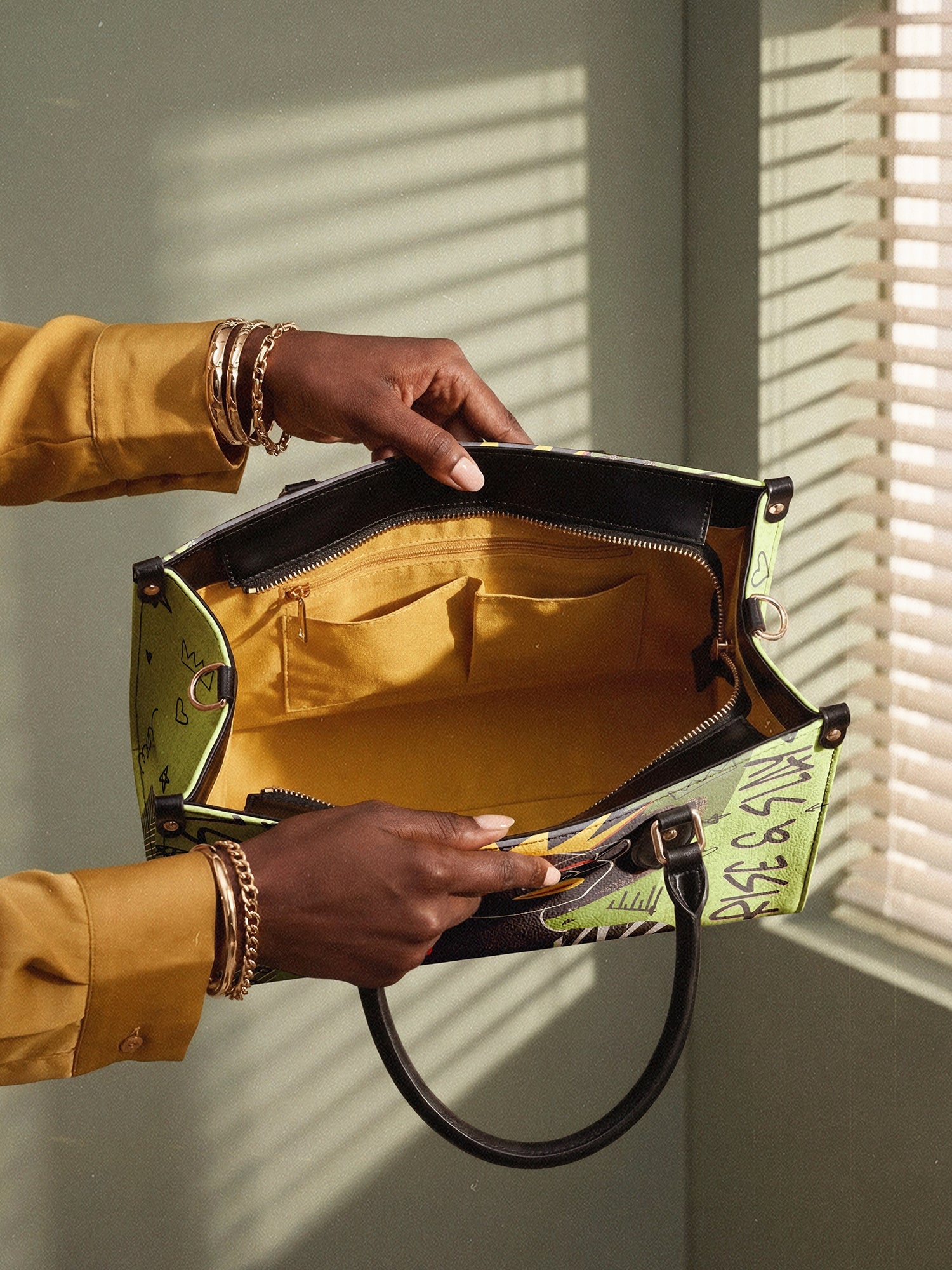 "Aina" Lime Pop Leather Handbag A250 Deal