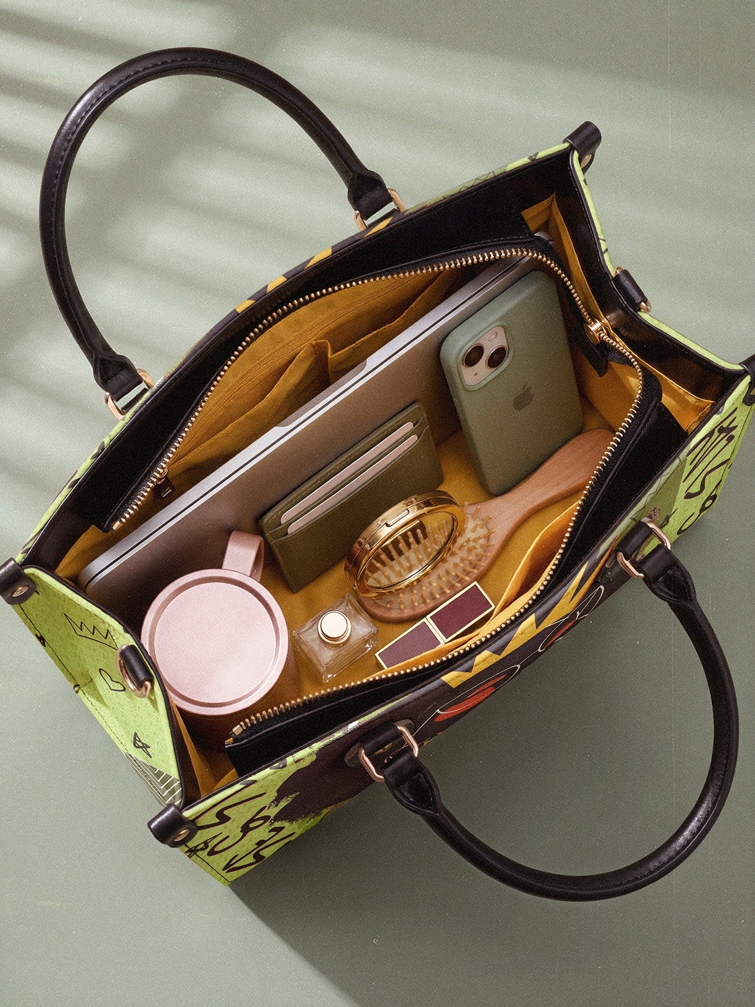 "Aina" Lime Pop Leather Handbag A250 Deal