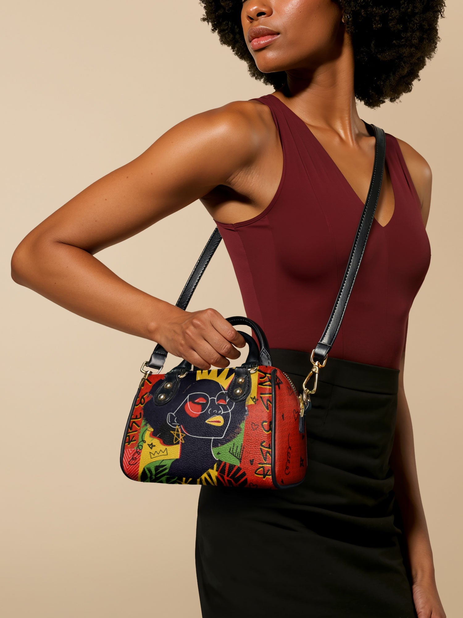 "Aina" Flame Red Mini Satchel Deal