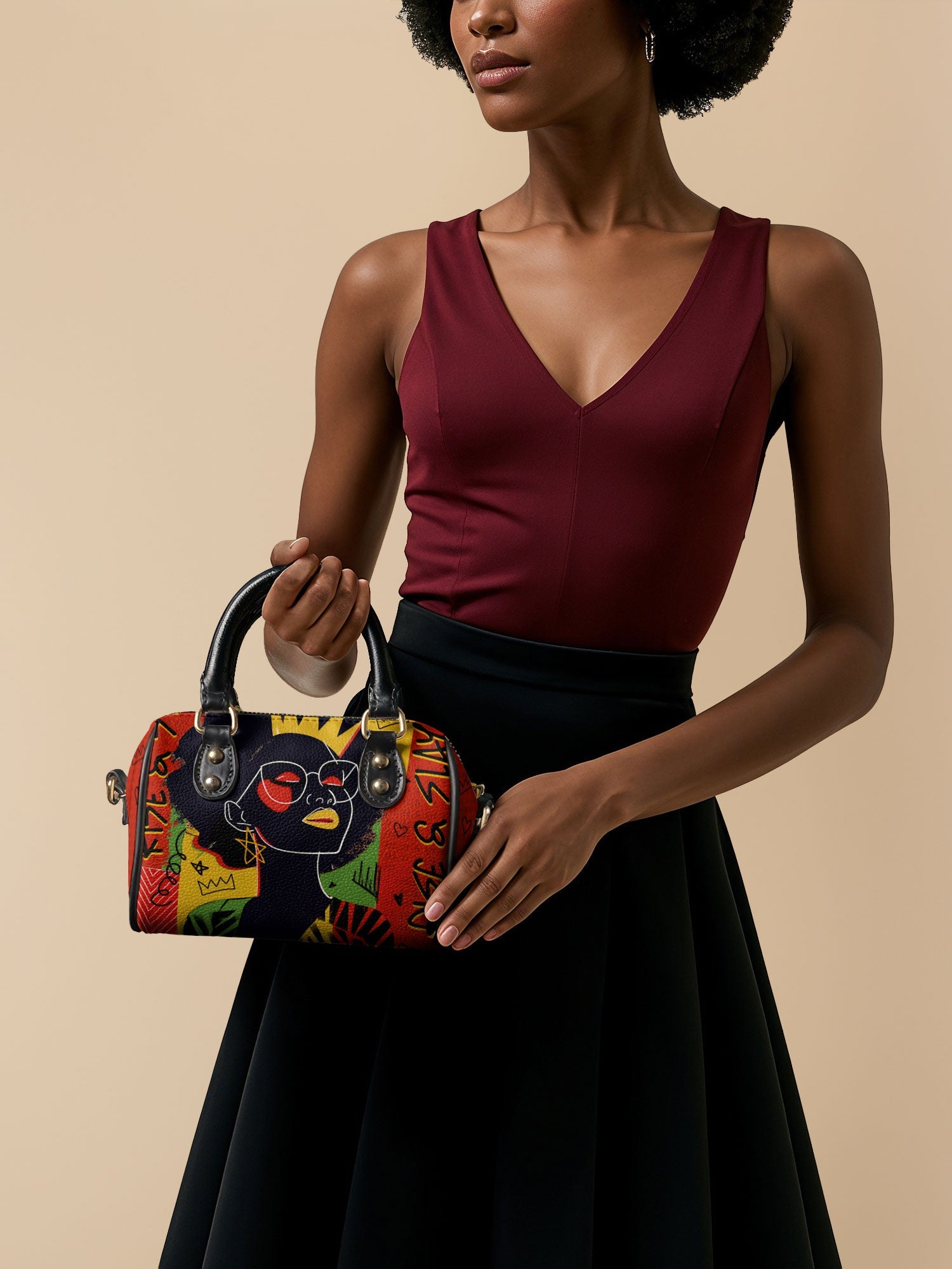 "Aina" Flame Red Mini Satchel Deal