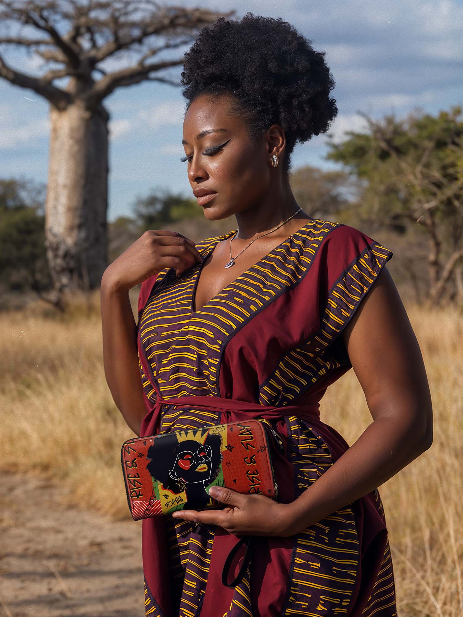 "Aina" Flame Red Wallet Deal