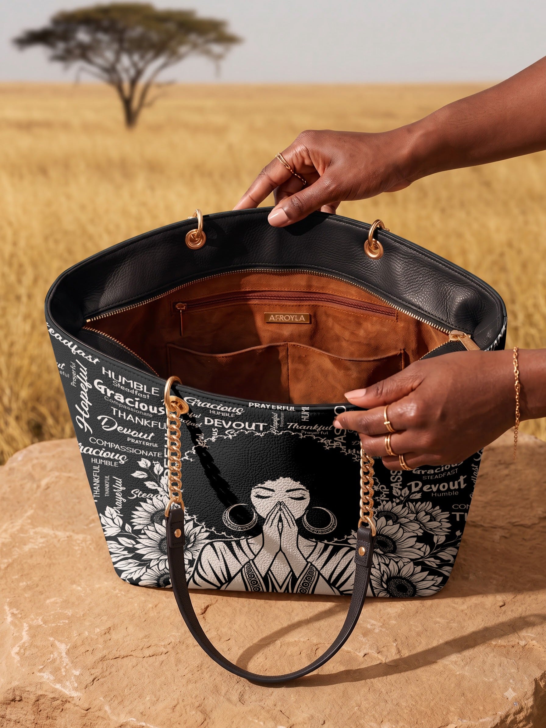 “Asante” Chain Tote Bag