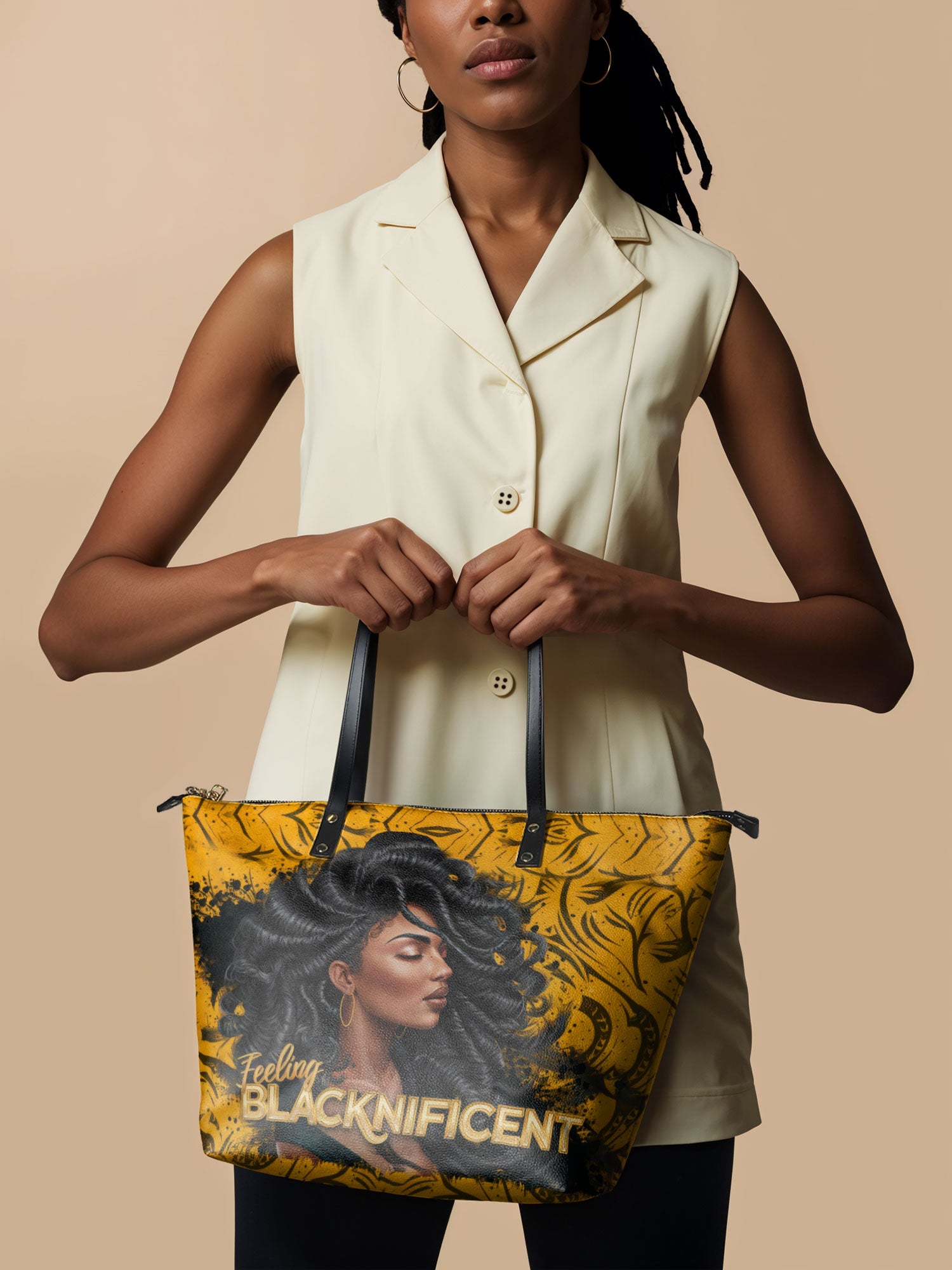 "Blacknificent" Leather Tote Bag Deal