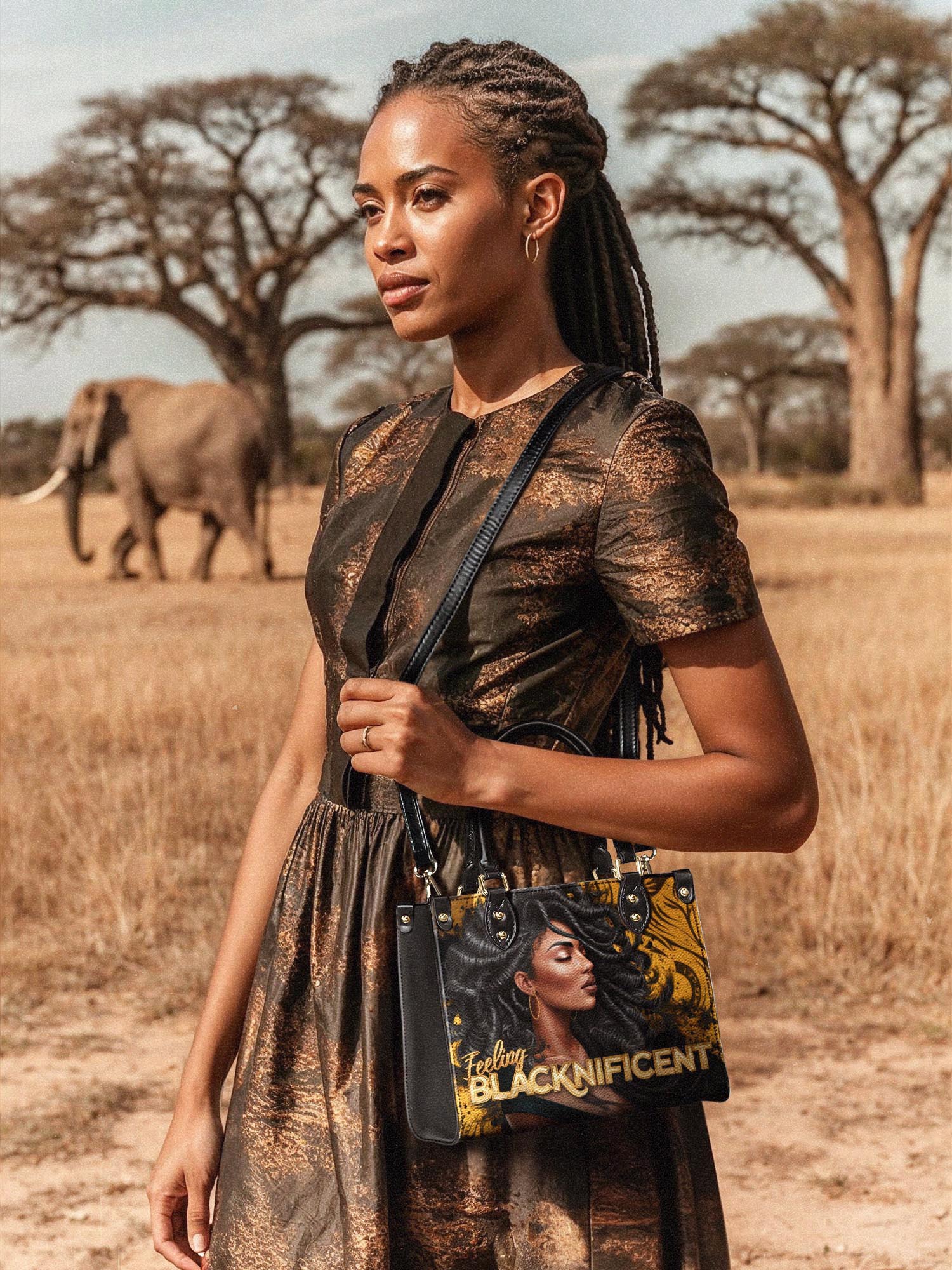 "Blacknificent" The Signature Trio Bundle - Small Leather Handbag