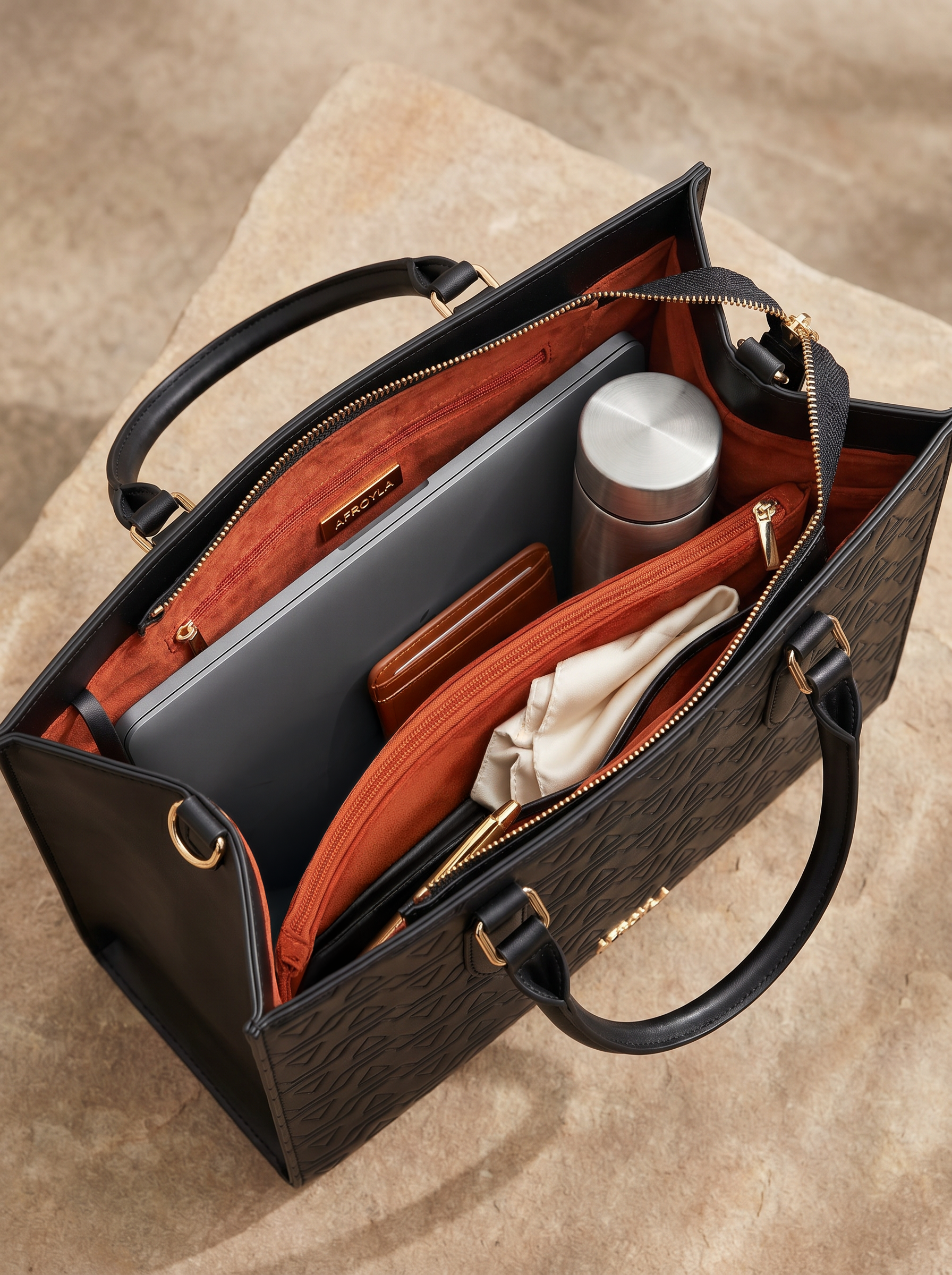 "Dalila" Monogram Leather Handbag