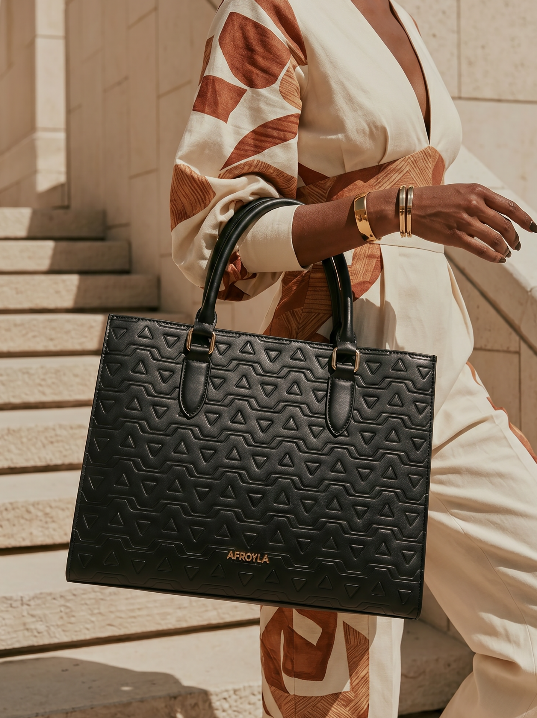 "Dalila" Monogram Leather Handbag