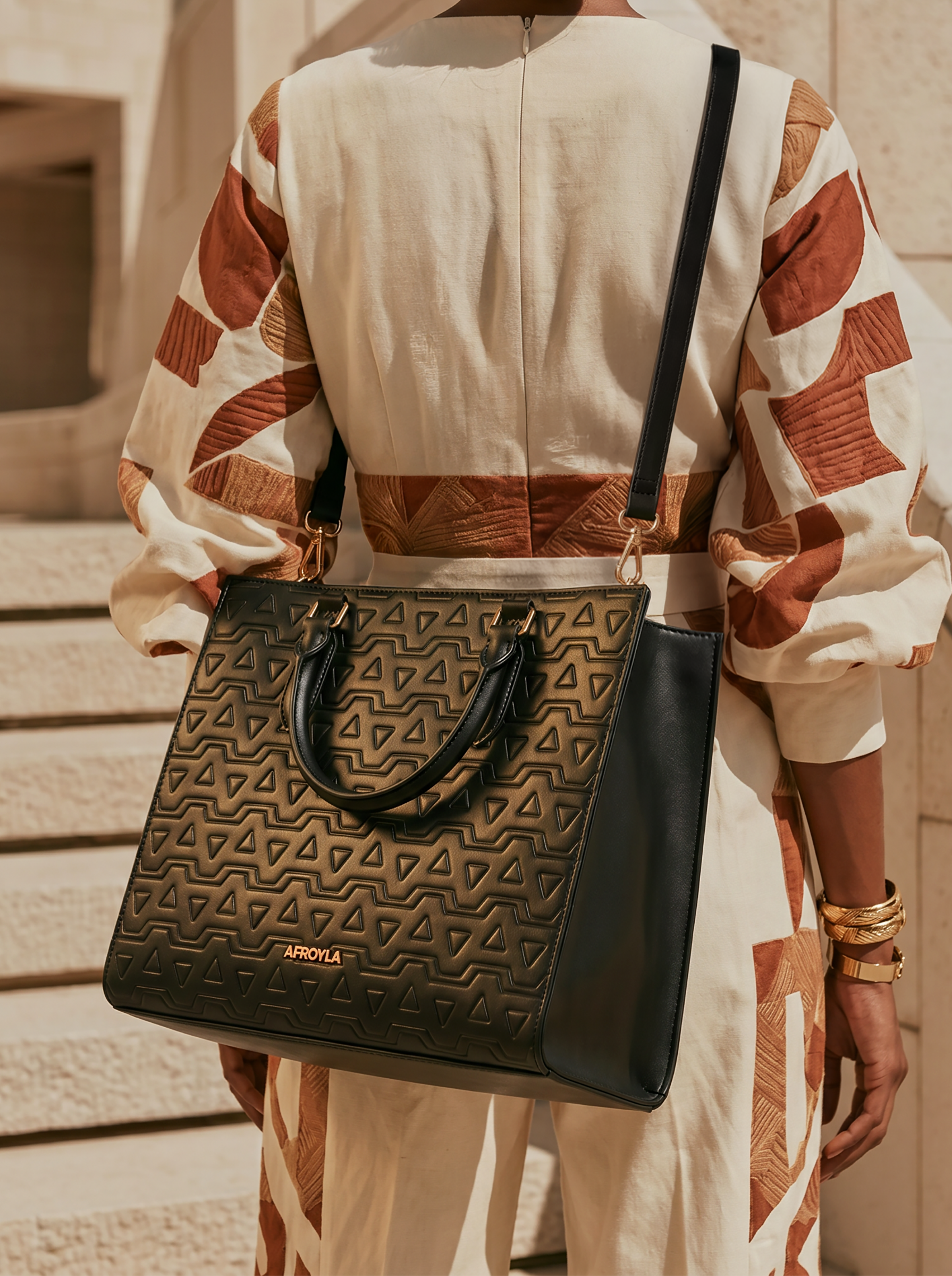 "Dalila" Monogram Leather Handbag