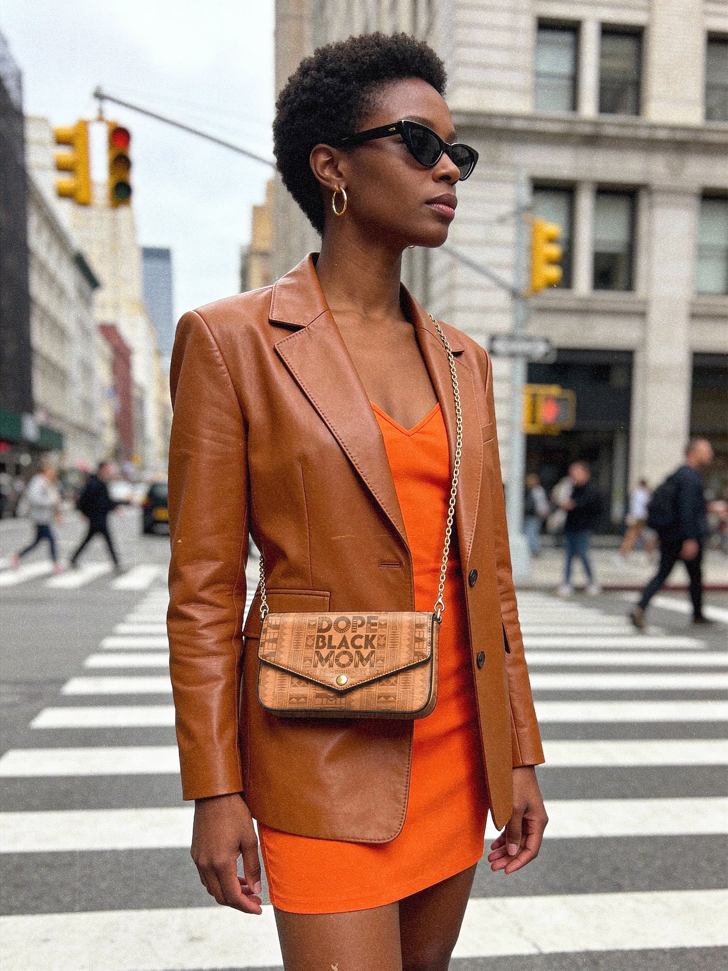"Dope Black Mom" Envelope Chain Crossbody Bag