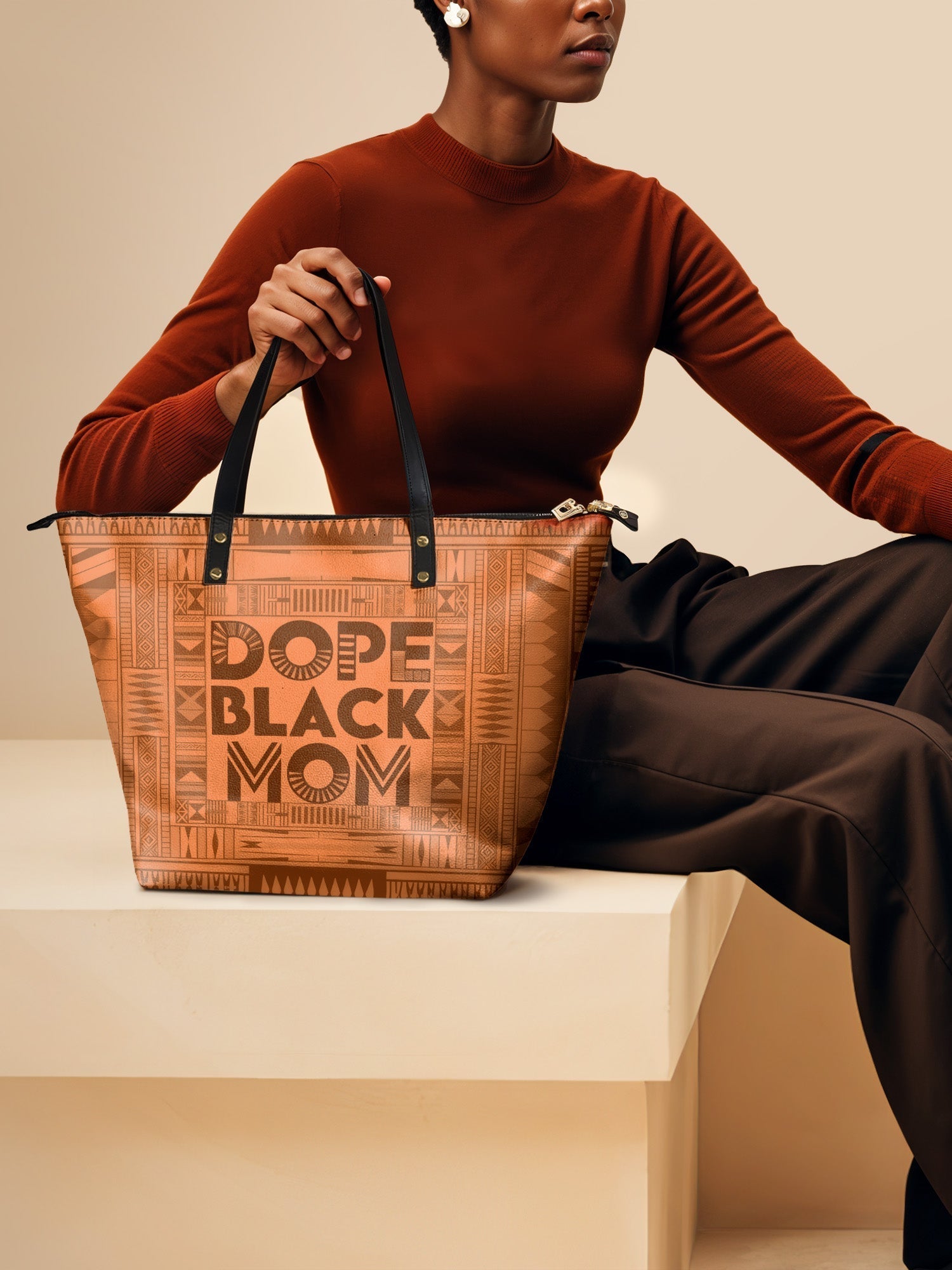 "Dope Black Mom" Leather Tote Bag Today's Deal