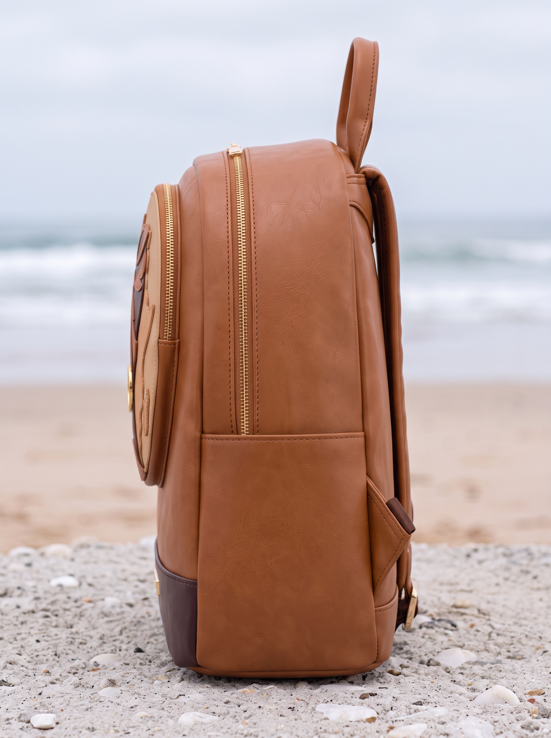 "Dunia" Applique Leather Backpack