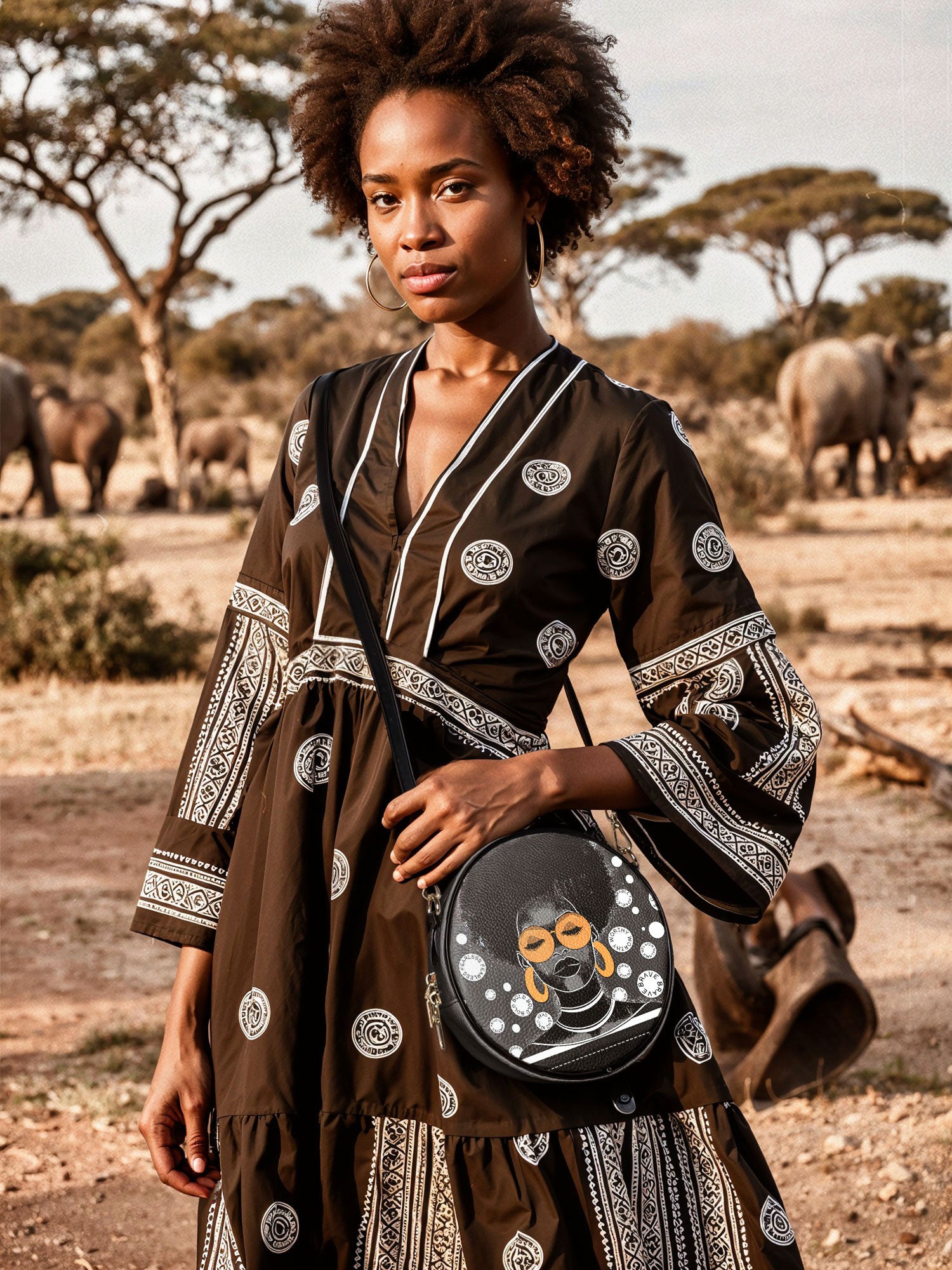 "Fahari" Monochrome Circle Crossbody Bag Deal