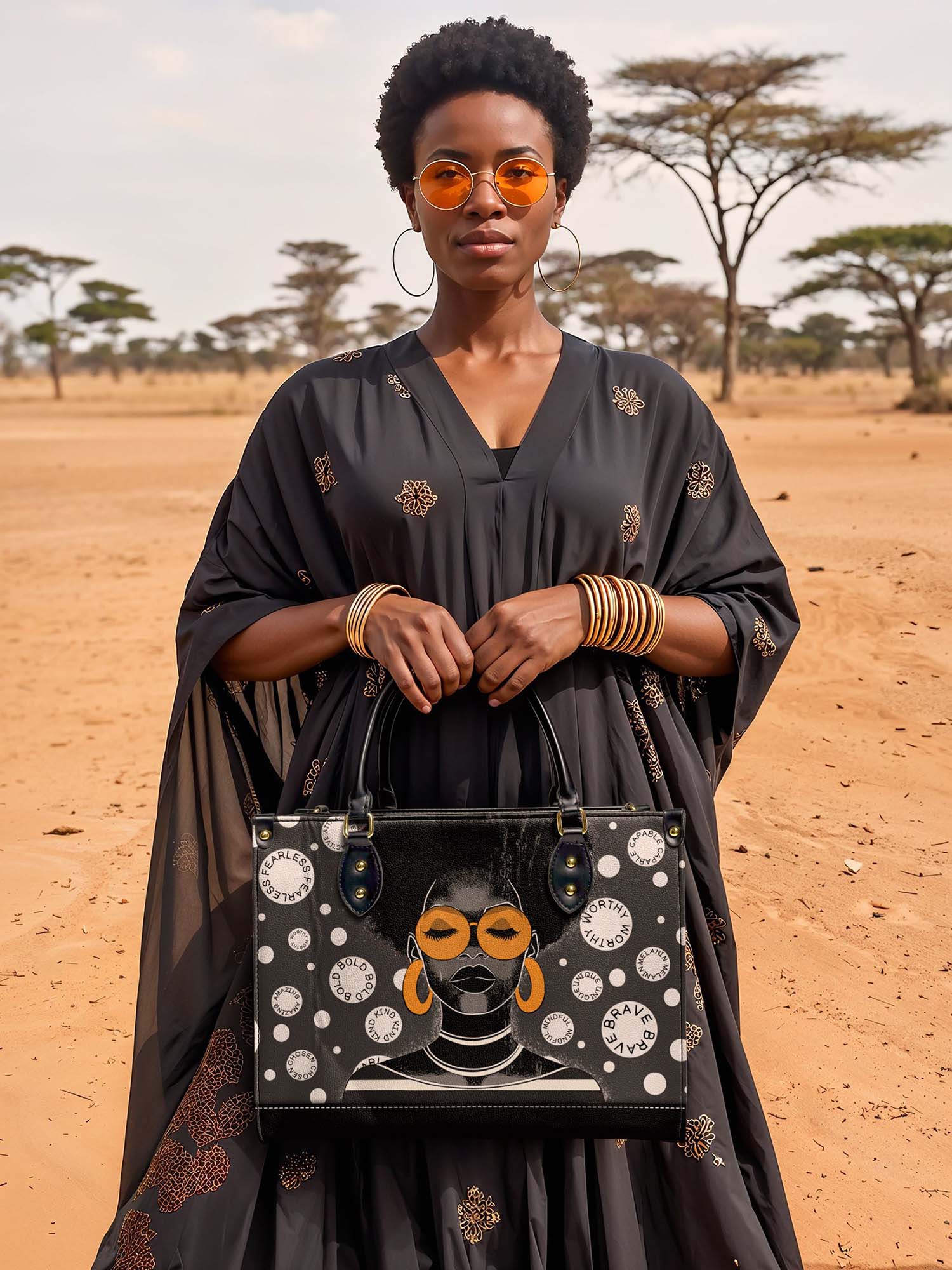 "Fahari" Monochrome Leather Handbag