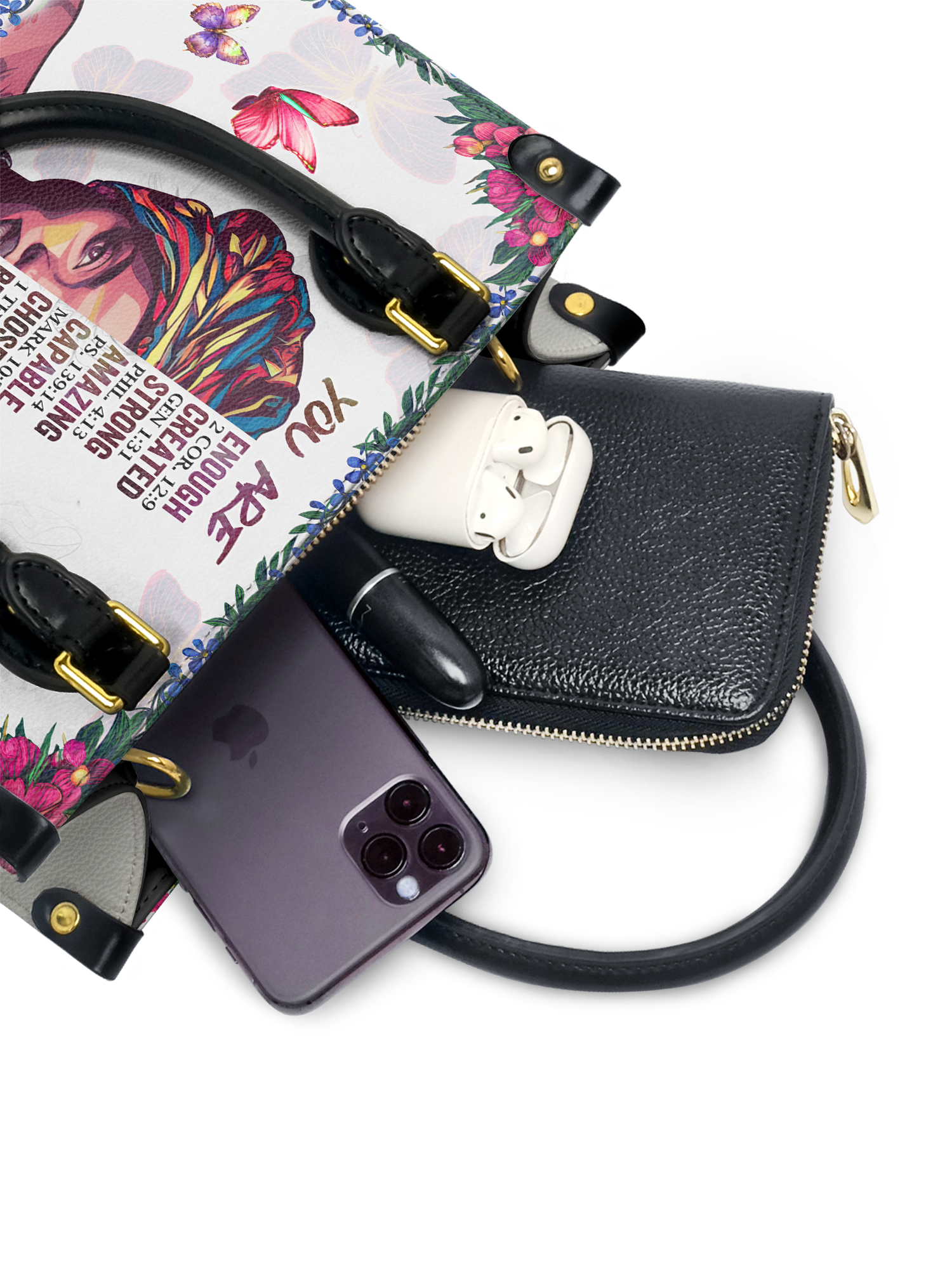 "Imani" Dove White Small Leather Handbag