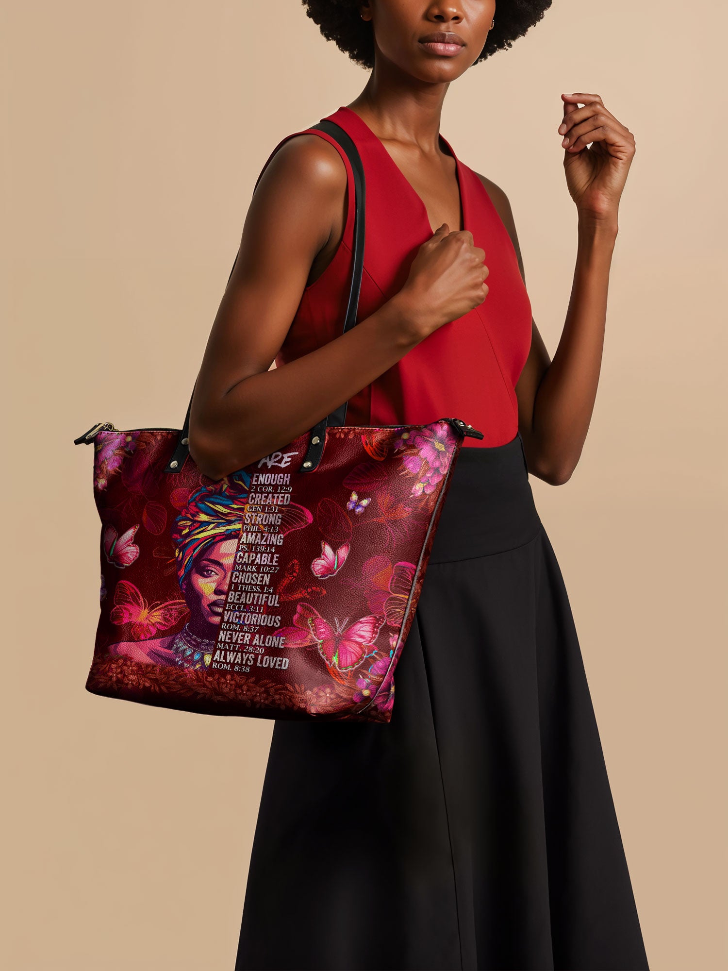 "Imani" Pomegranate Red Leather Tote Bag Deal