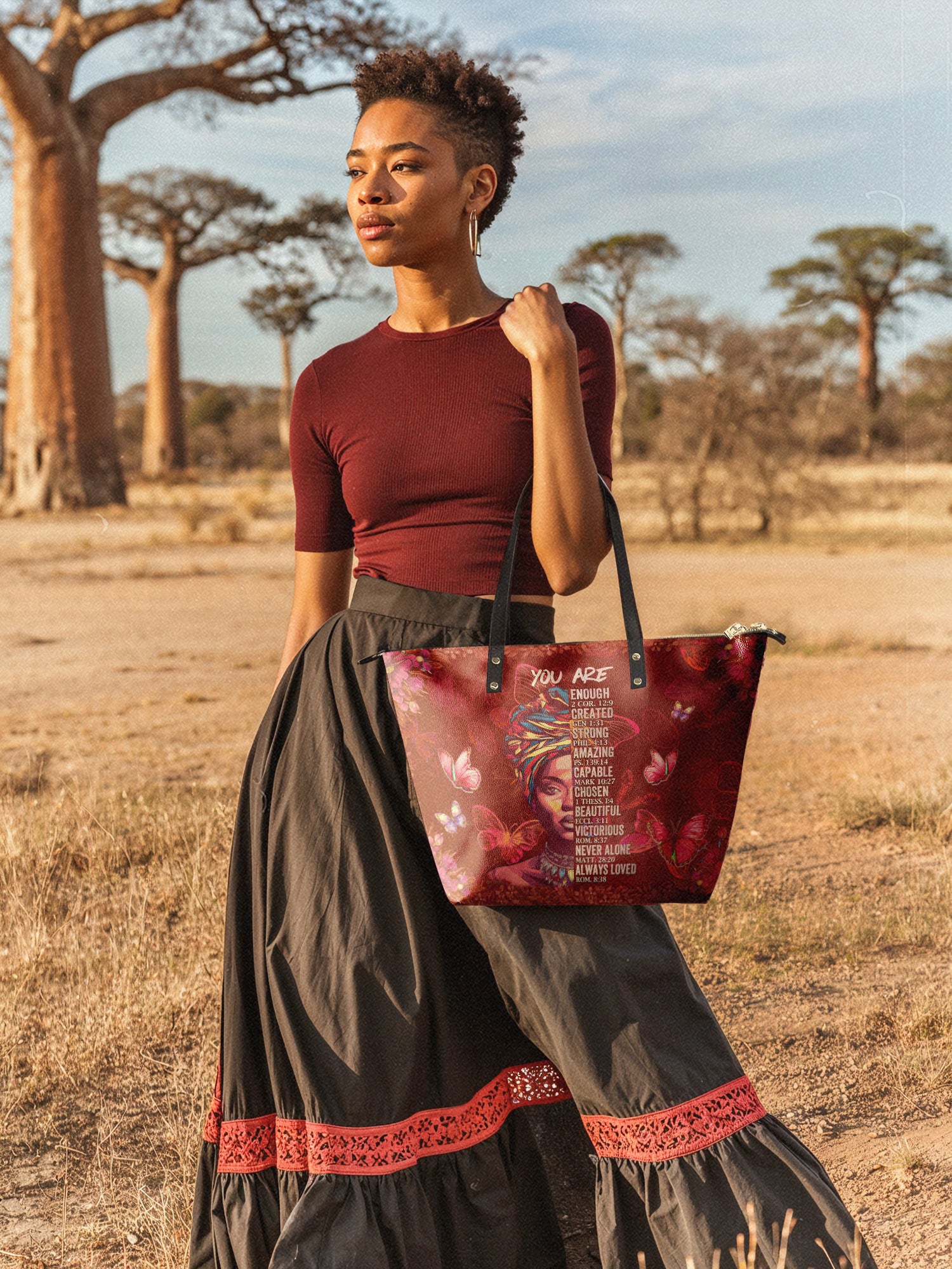 "Imani" Pomegranate Red Leather Tote Bag Deal