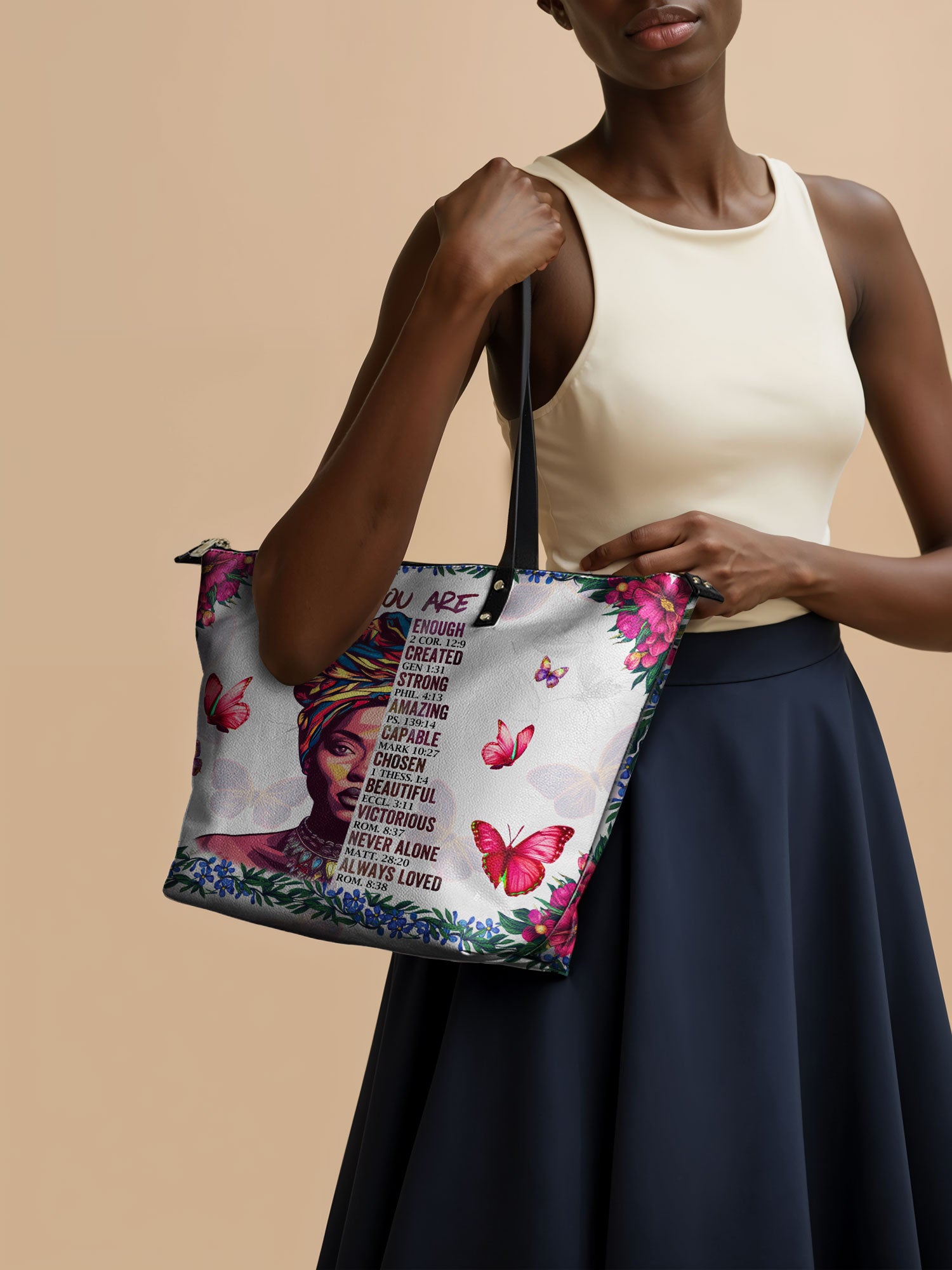 "Imani" Dove White Leather Tote Bag Deal