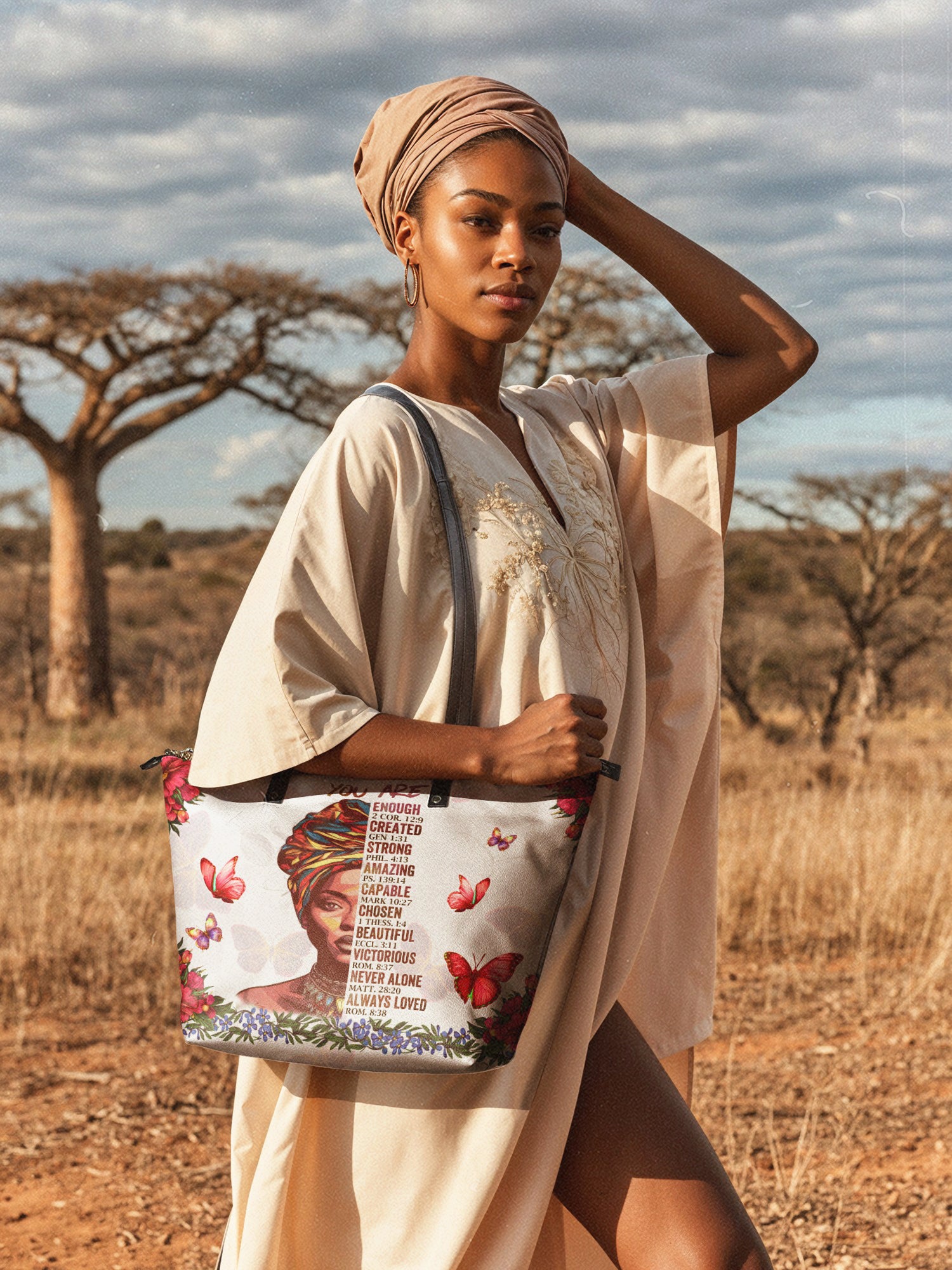 "Imani" Dove White Leather Tote Bag Deal