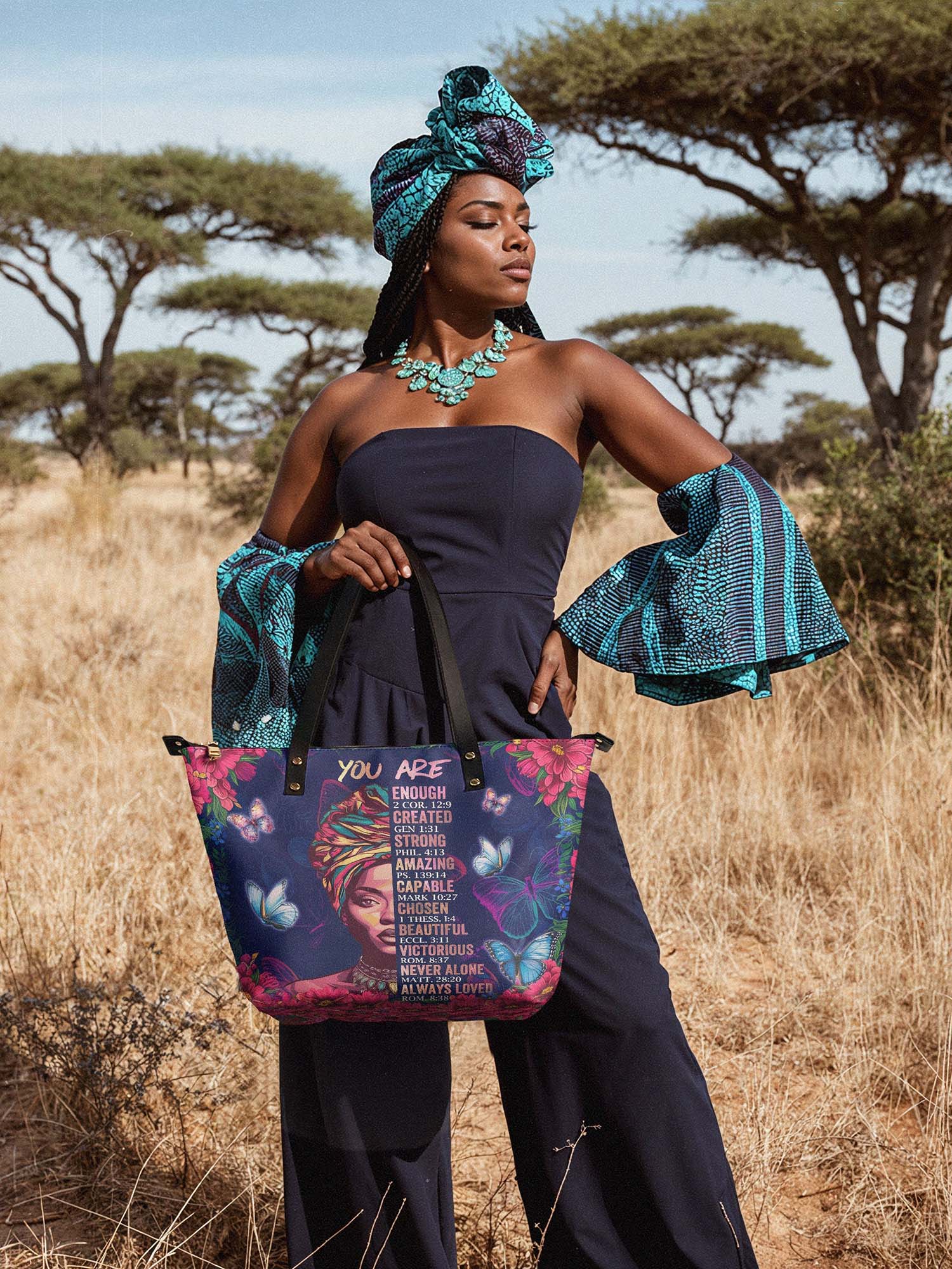 "Imani" Blue Orchid Leather Tote Bag Deal