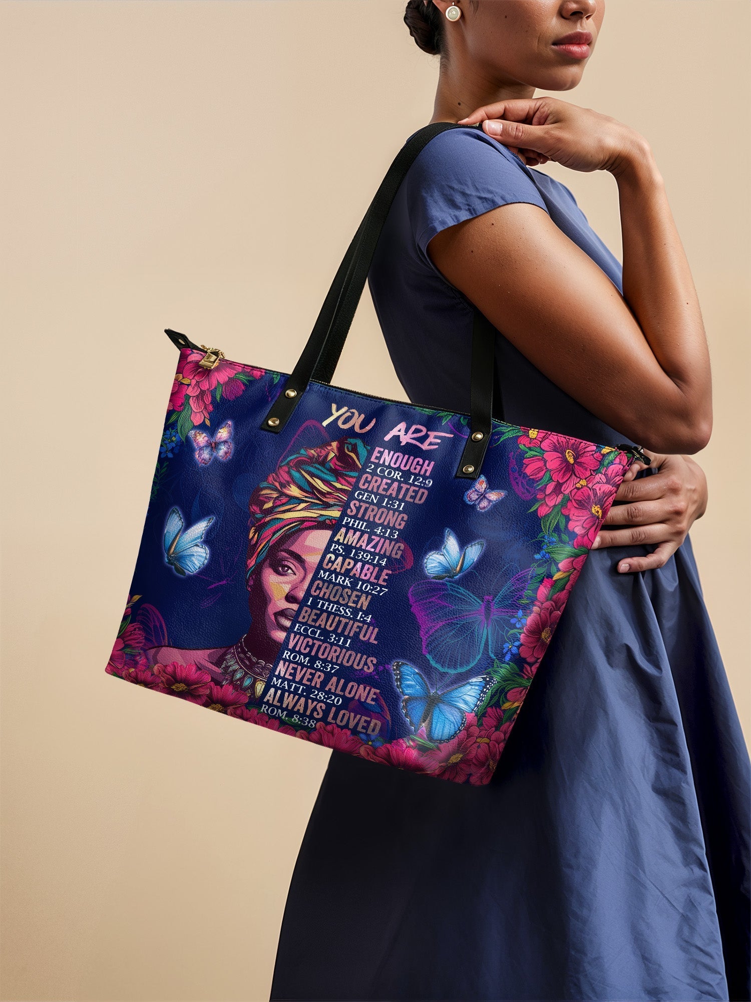 "Imani" Blue Orchid Leather Tote Bag Deal
