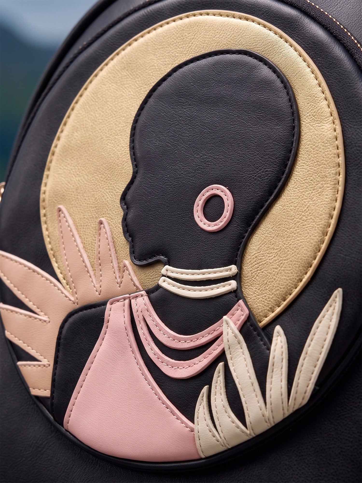 "Malaika" Applique Leather Backpack