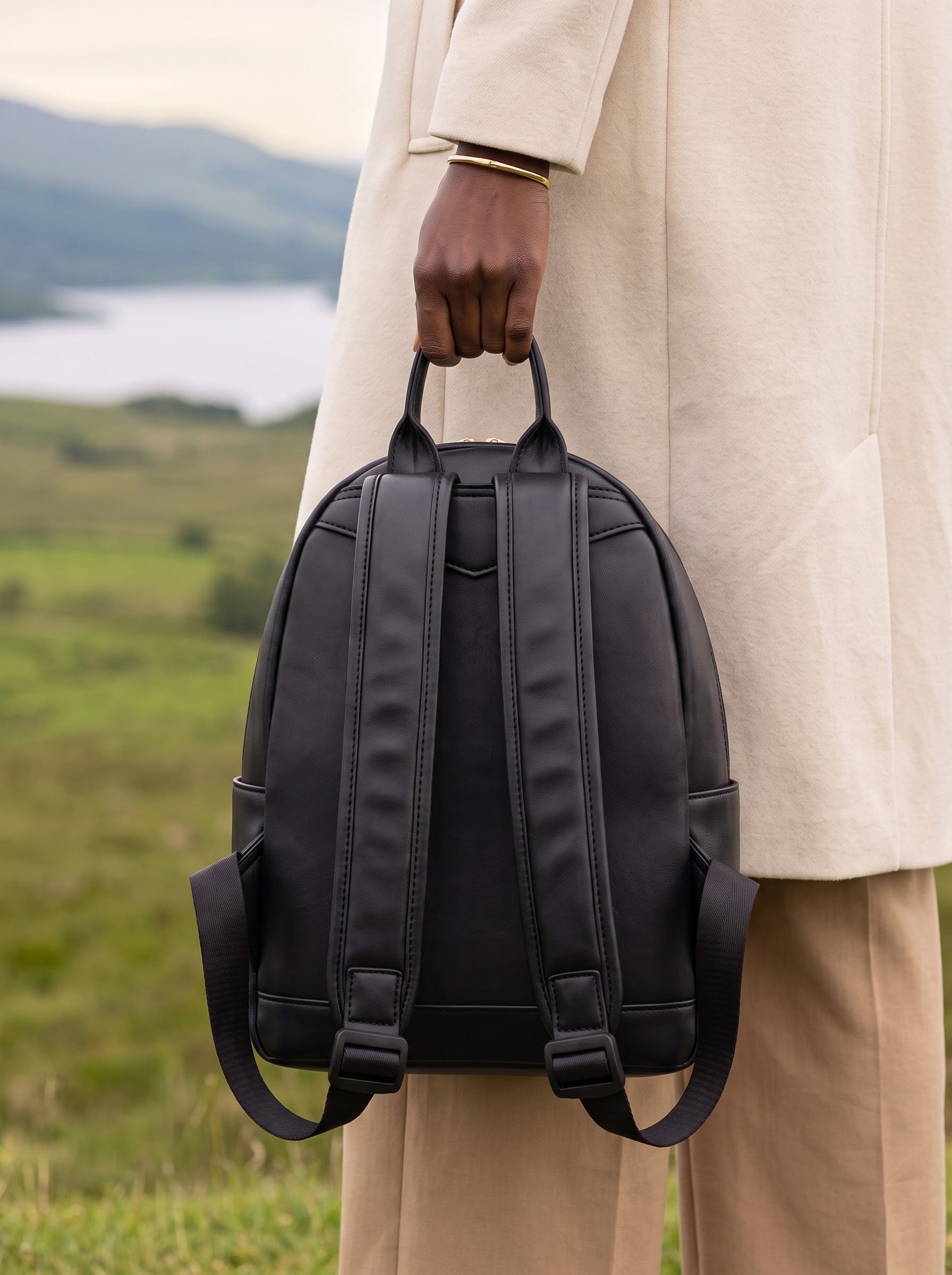 "Malaika" Applique Leather Backpack