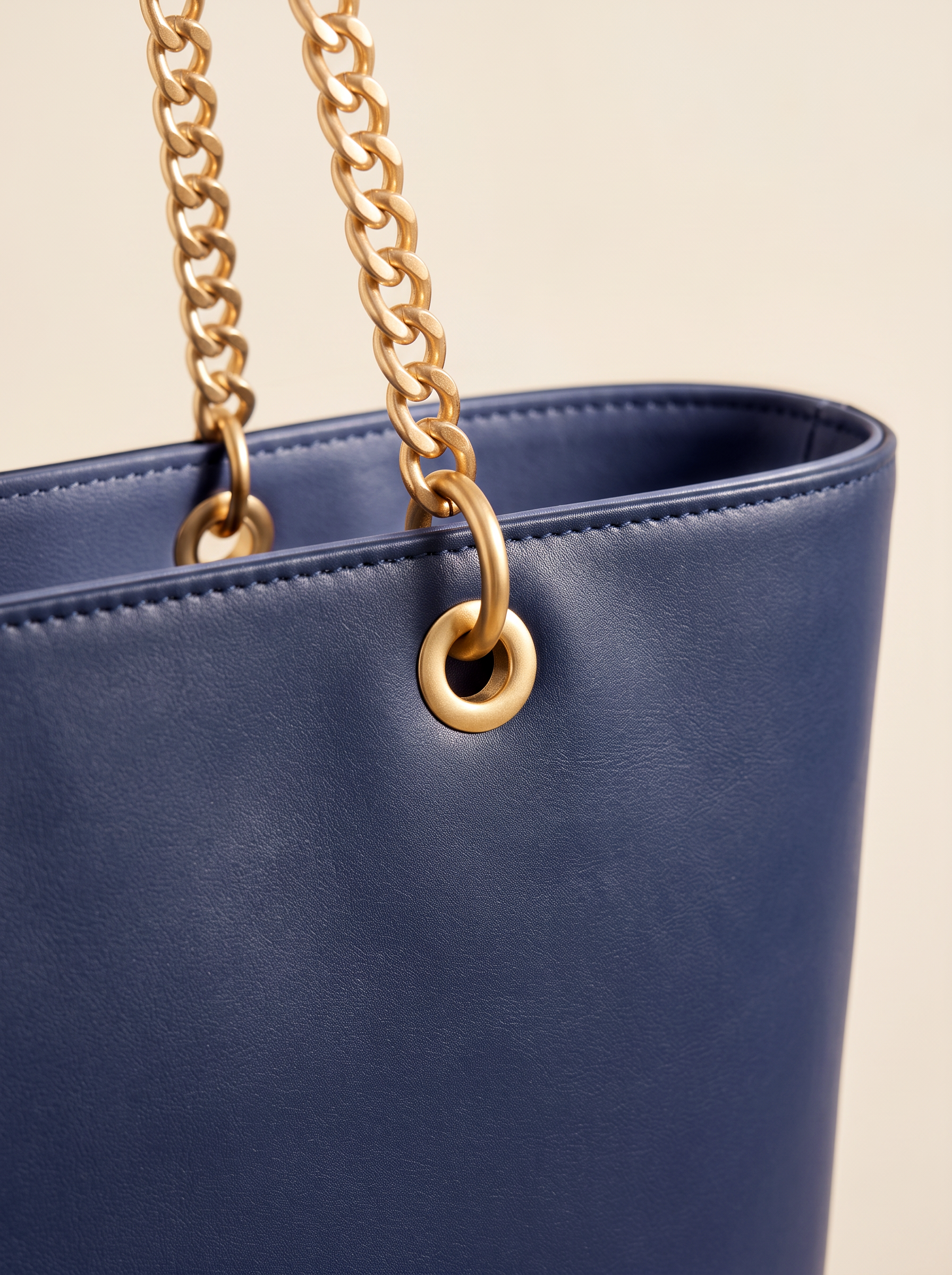 "Safiya" Navy Blue Chain Tote Bag