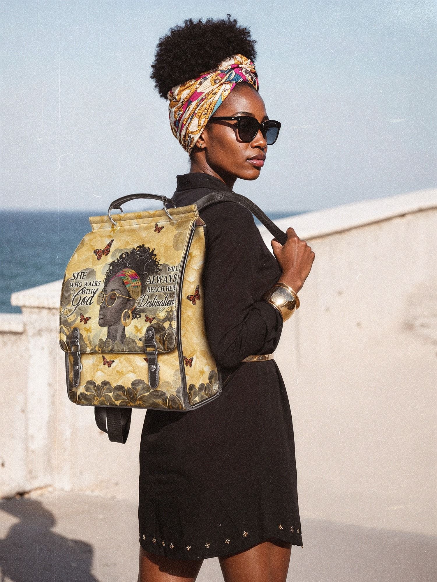 "Njia" Leather Backpack