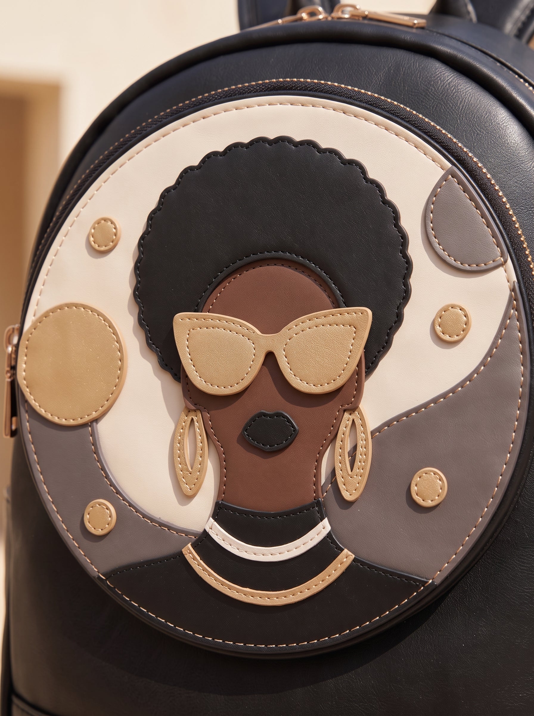 "Rembo " Applique Leather Backpack