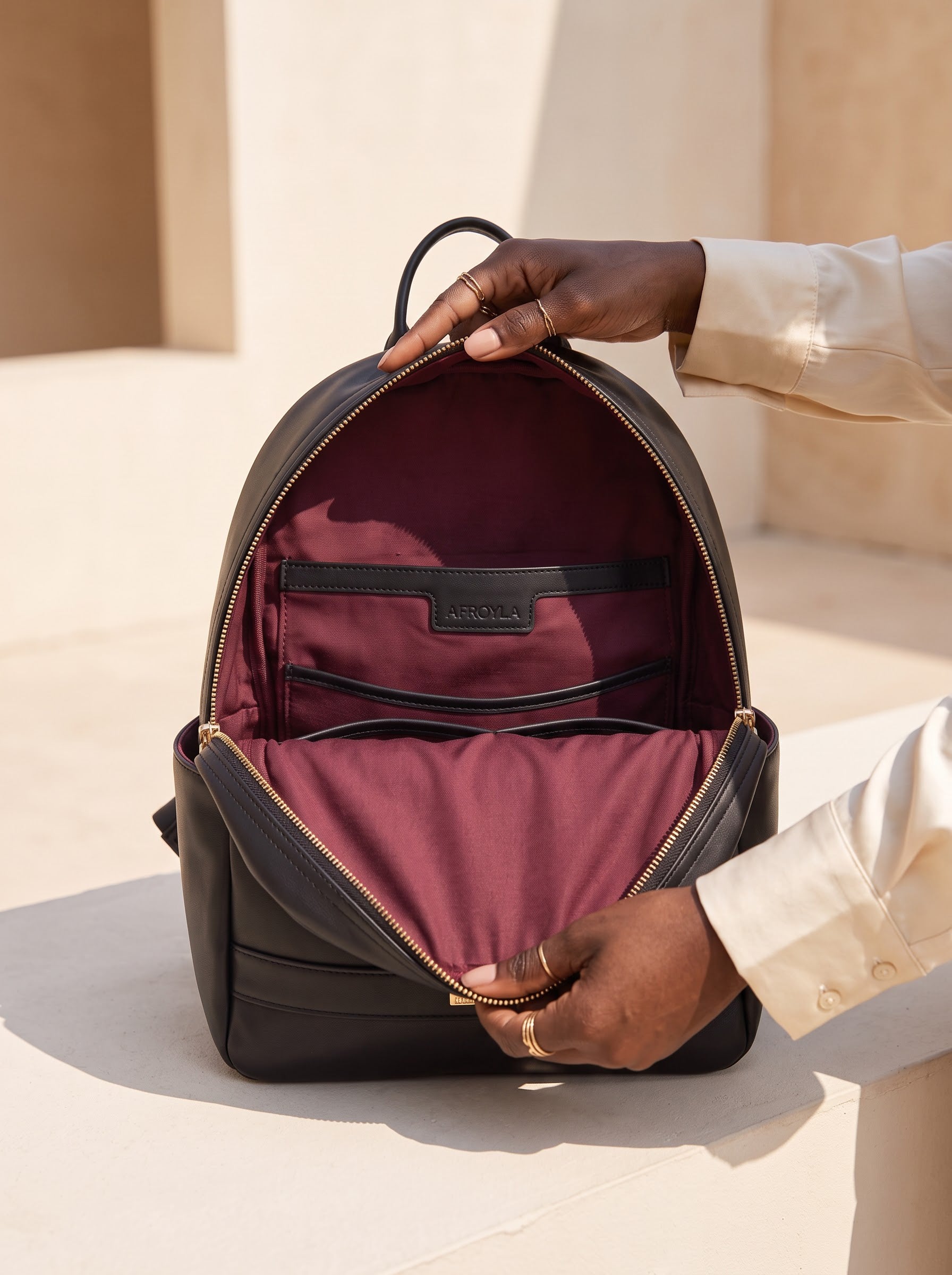 "Rembo " Applique Leather Backpack