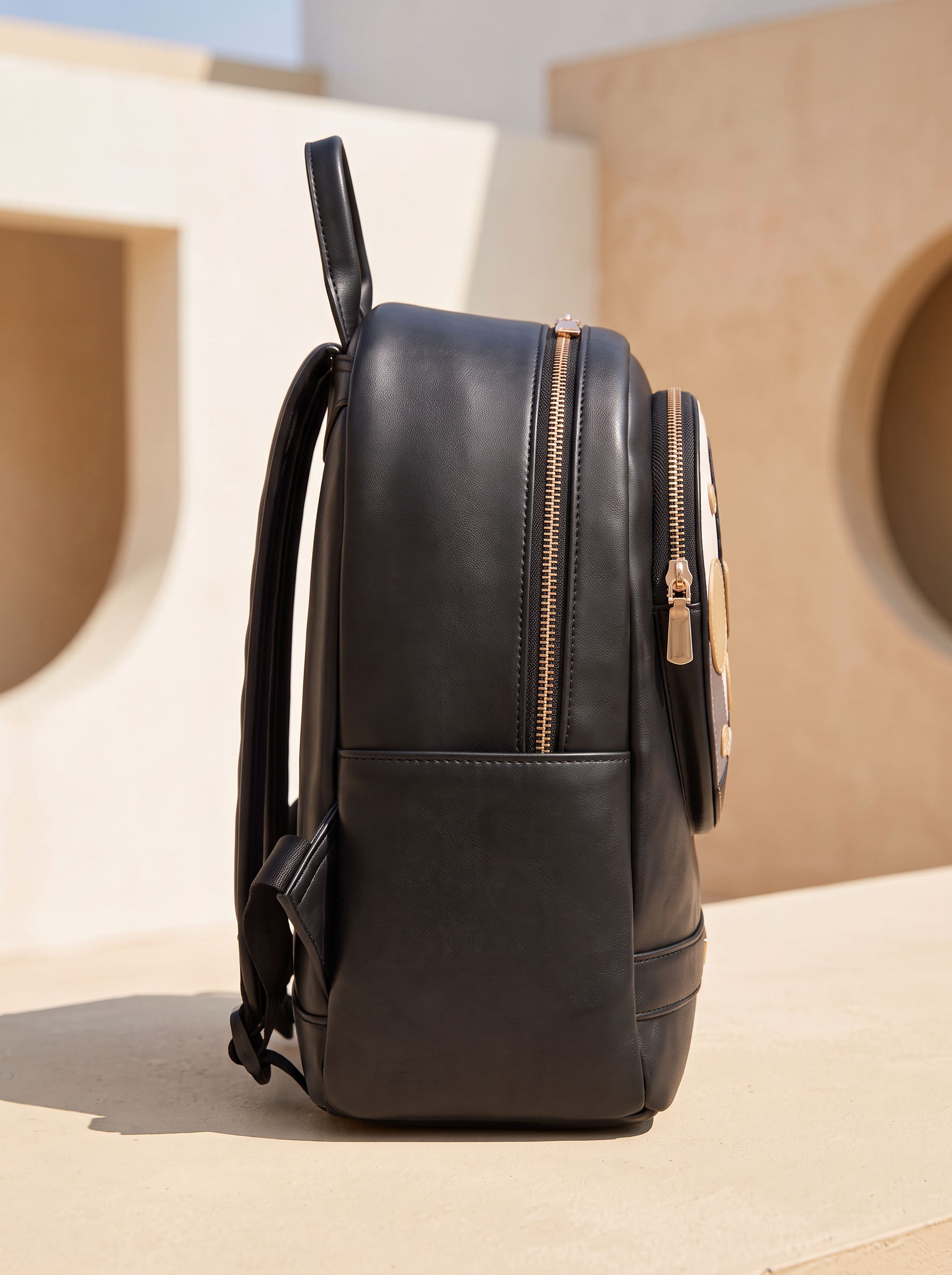 "Rembo " Applique Leather Backpack