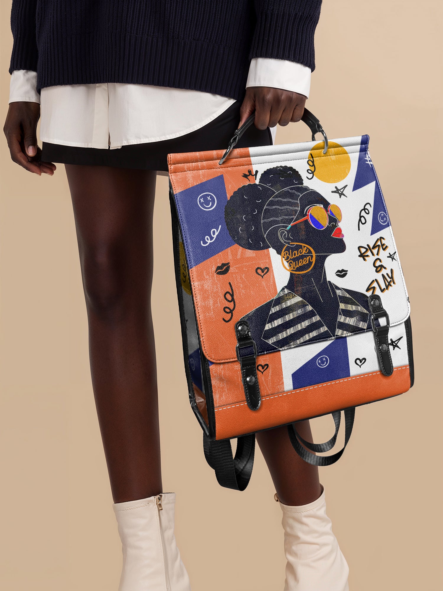 "Sanaa" Salt Pop Leather Backpack