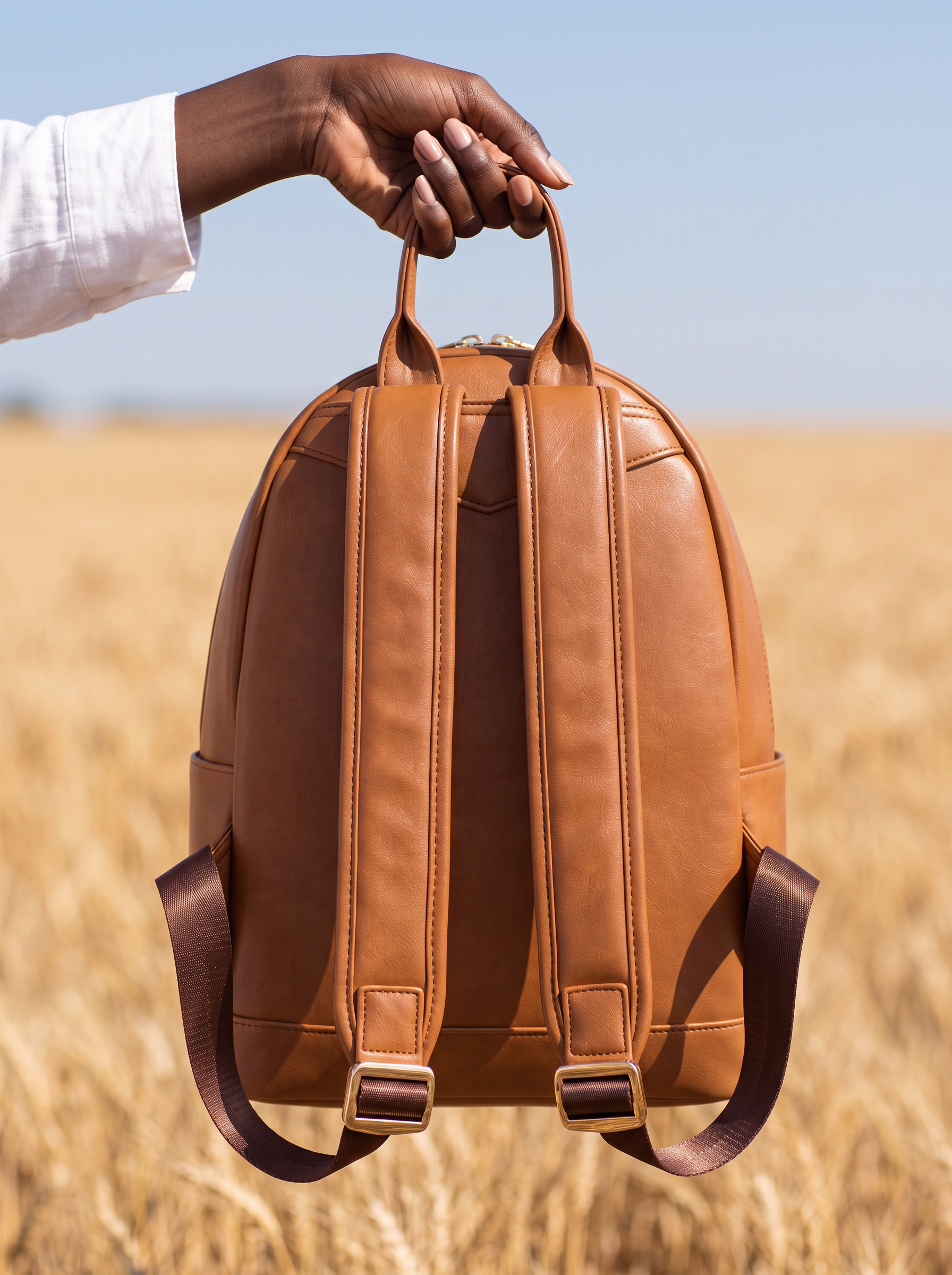 "Subira" Applique Leather Backpack