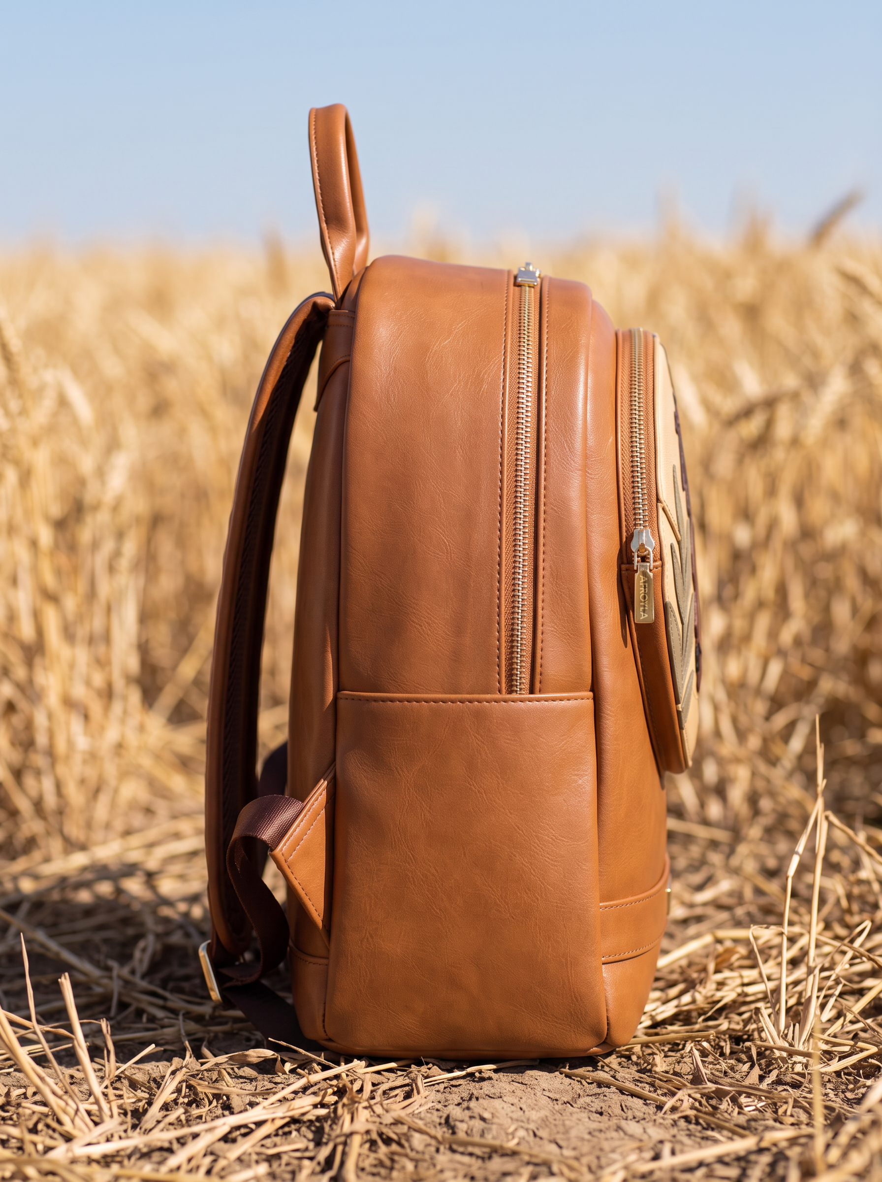 "Subira" Applique Leather Backpack