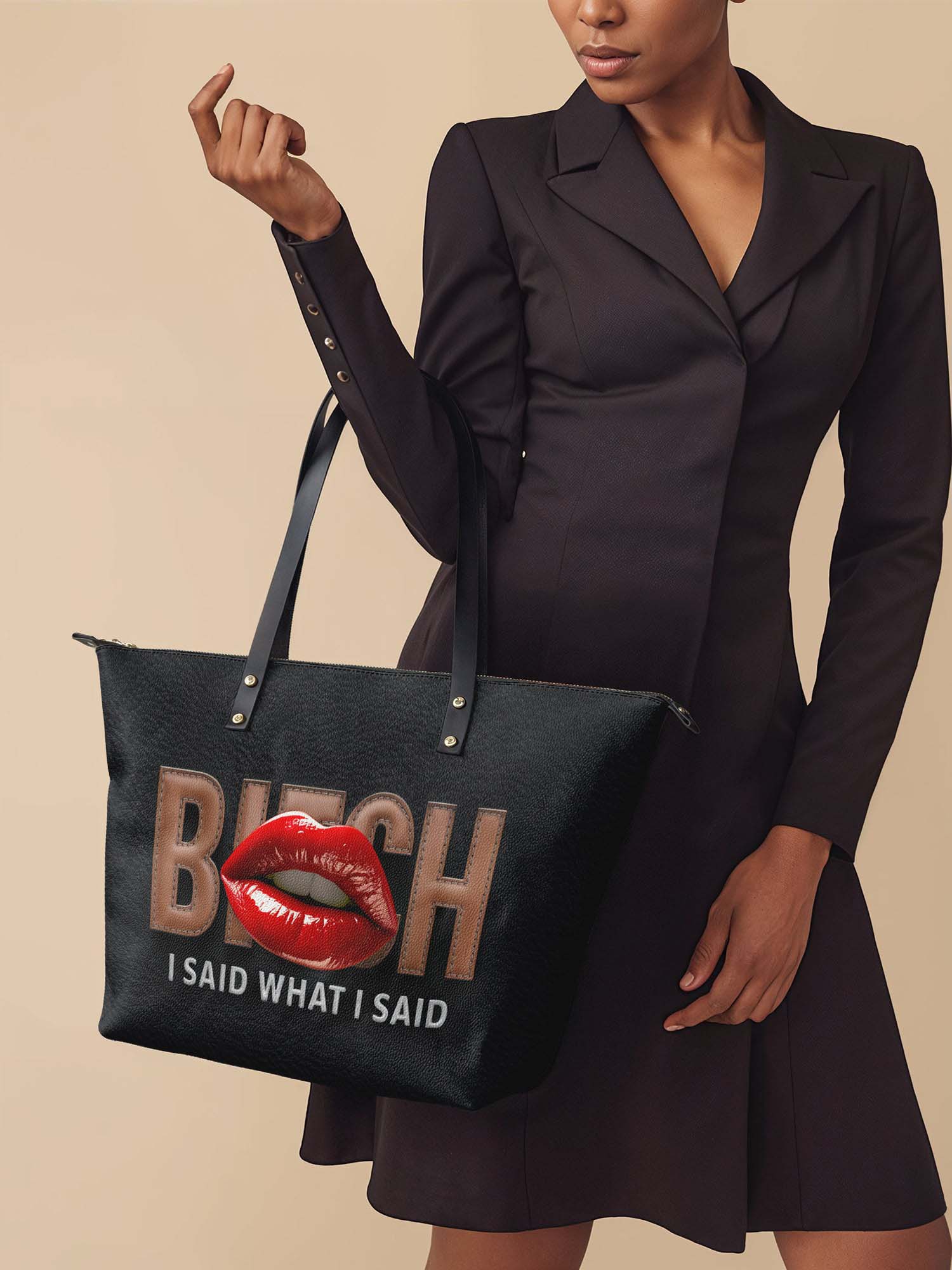 "Teyana" Leather Tote Bag Today's Deal