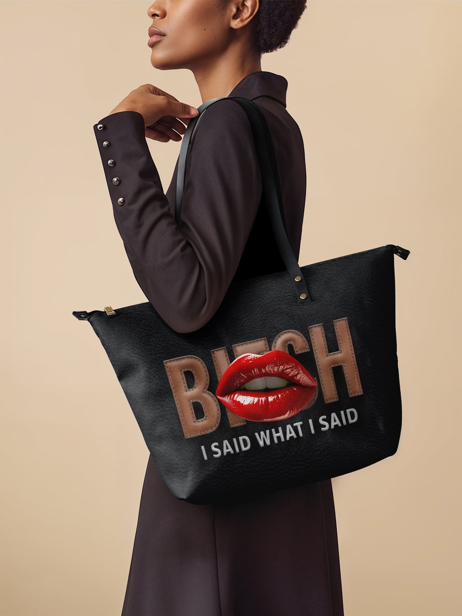"Teyana" Leather Tote Bag Today's Deal