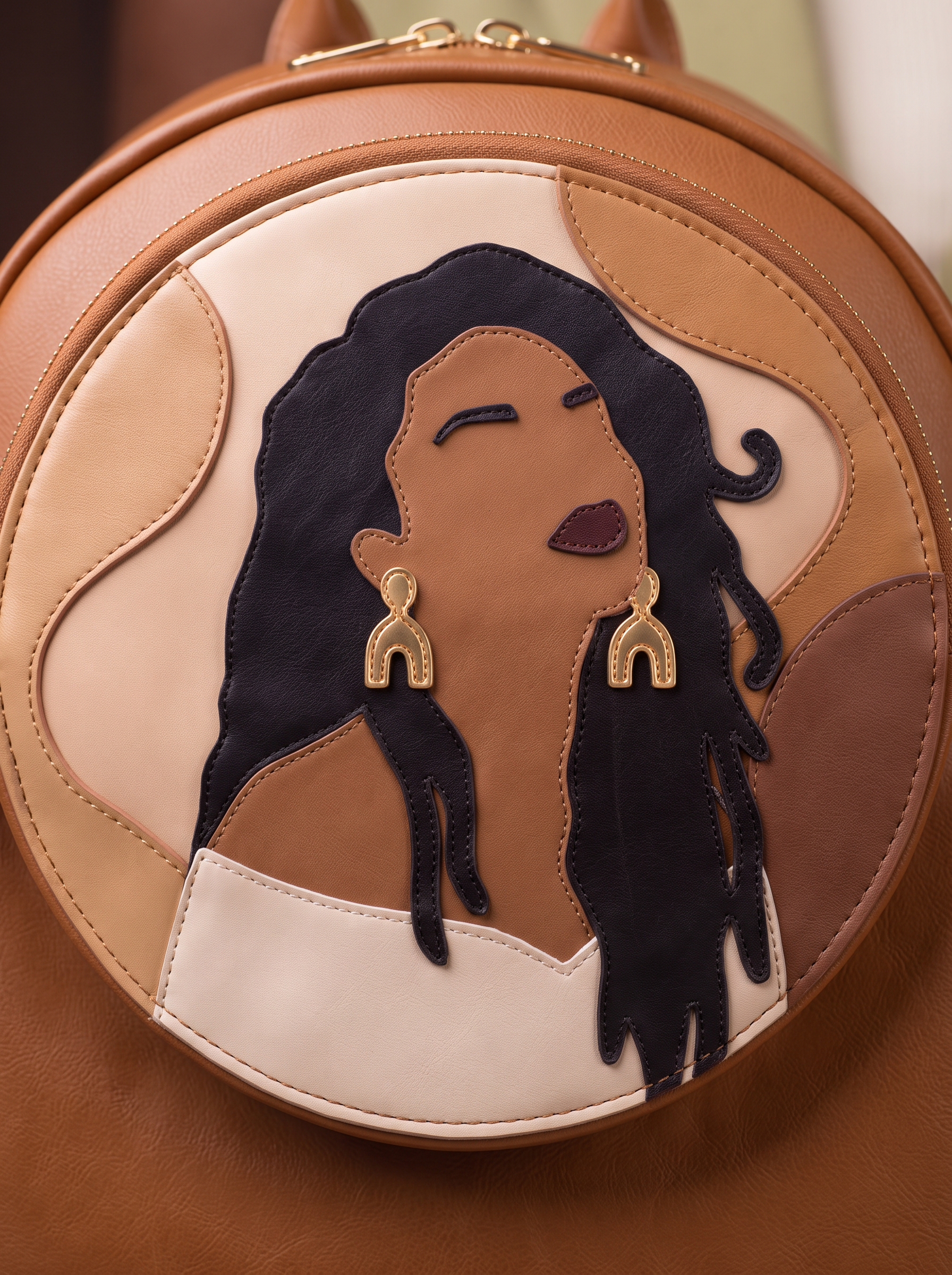 "Tulia" Applique Leather Backpack