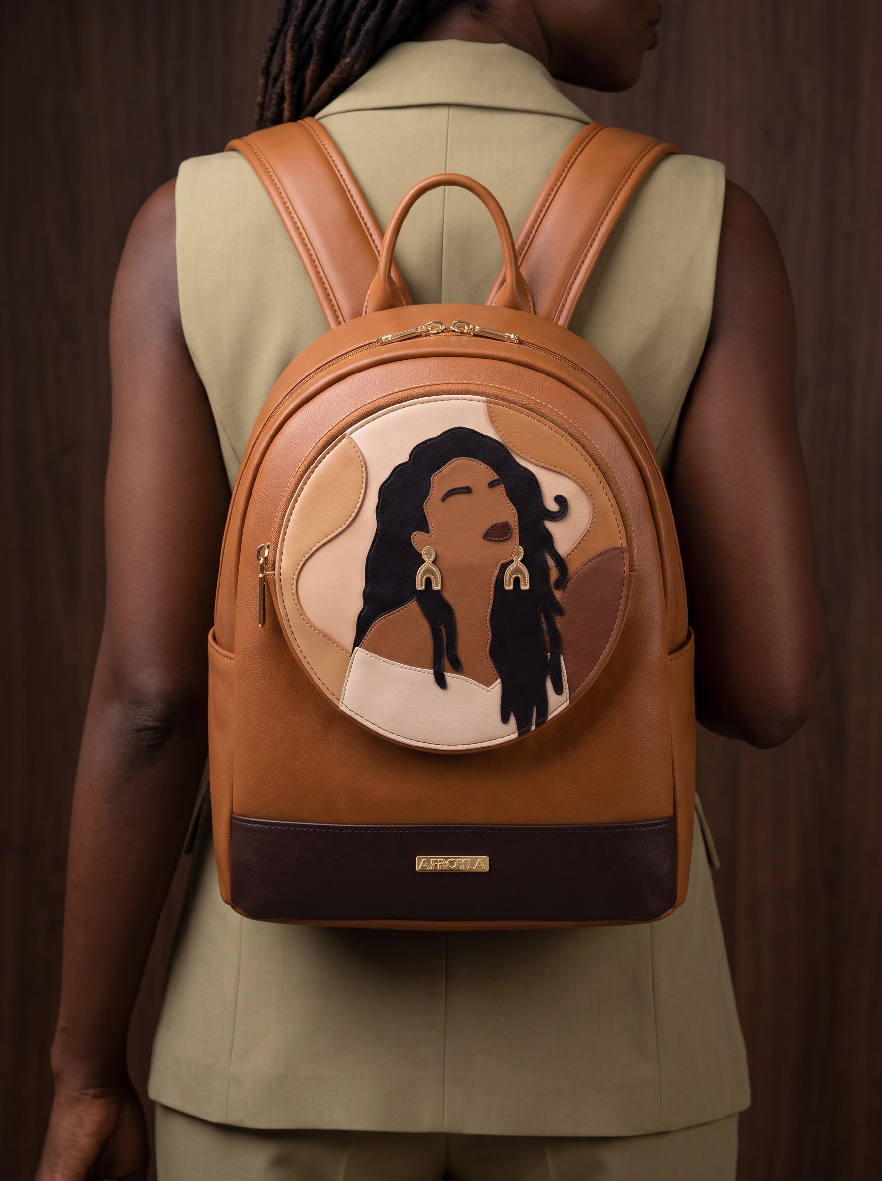 "Tulia" Applique Leather Backpack