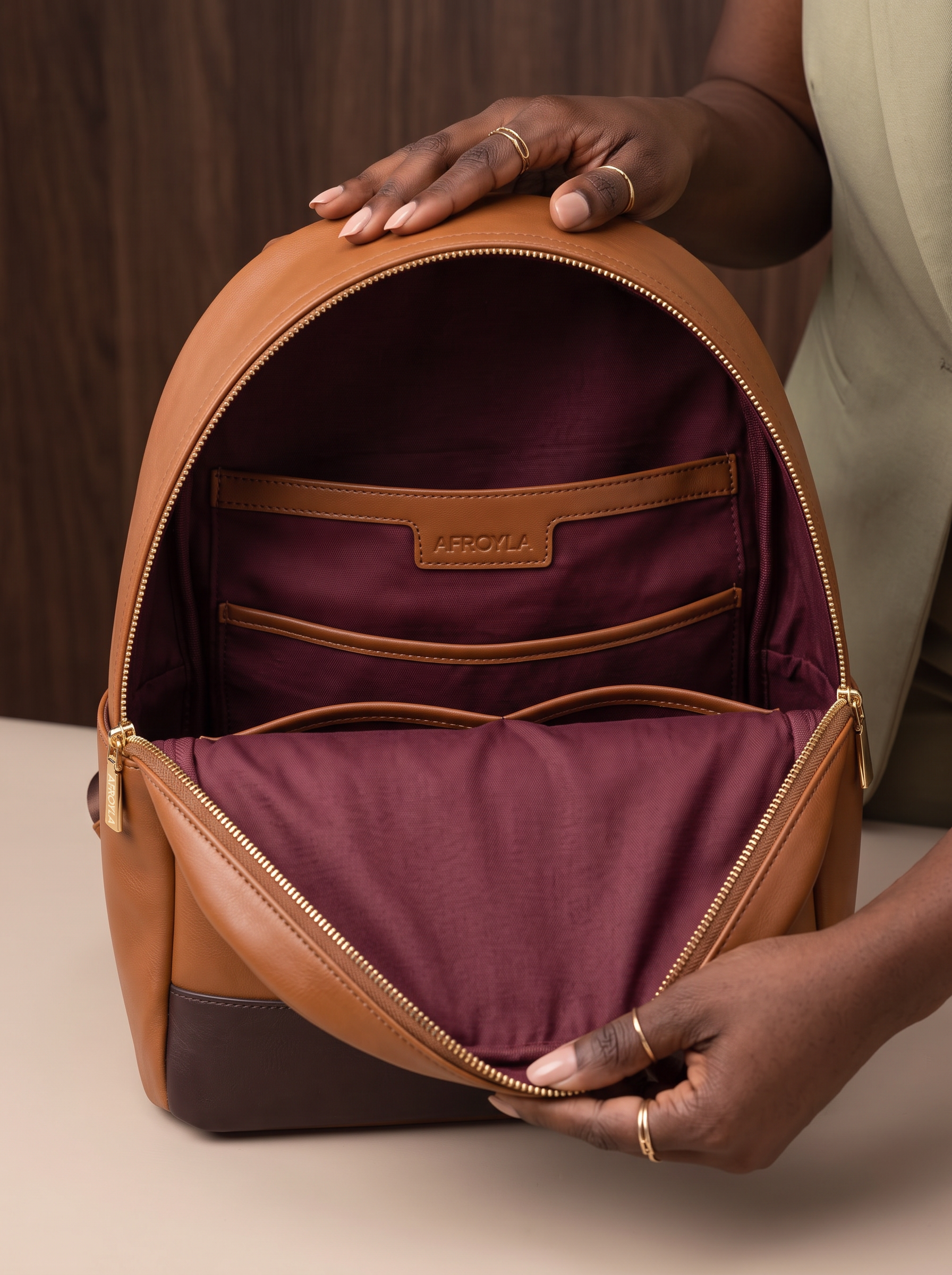 "Tulia" Applique Leather Backpack