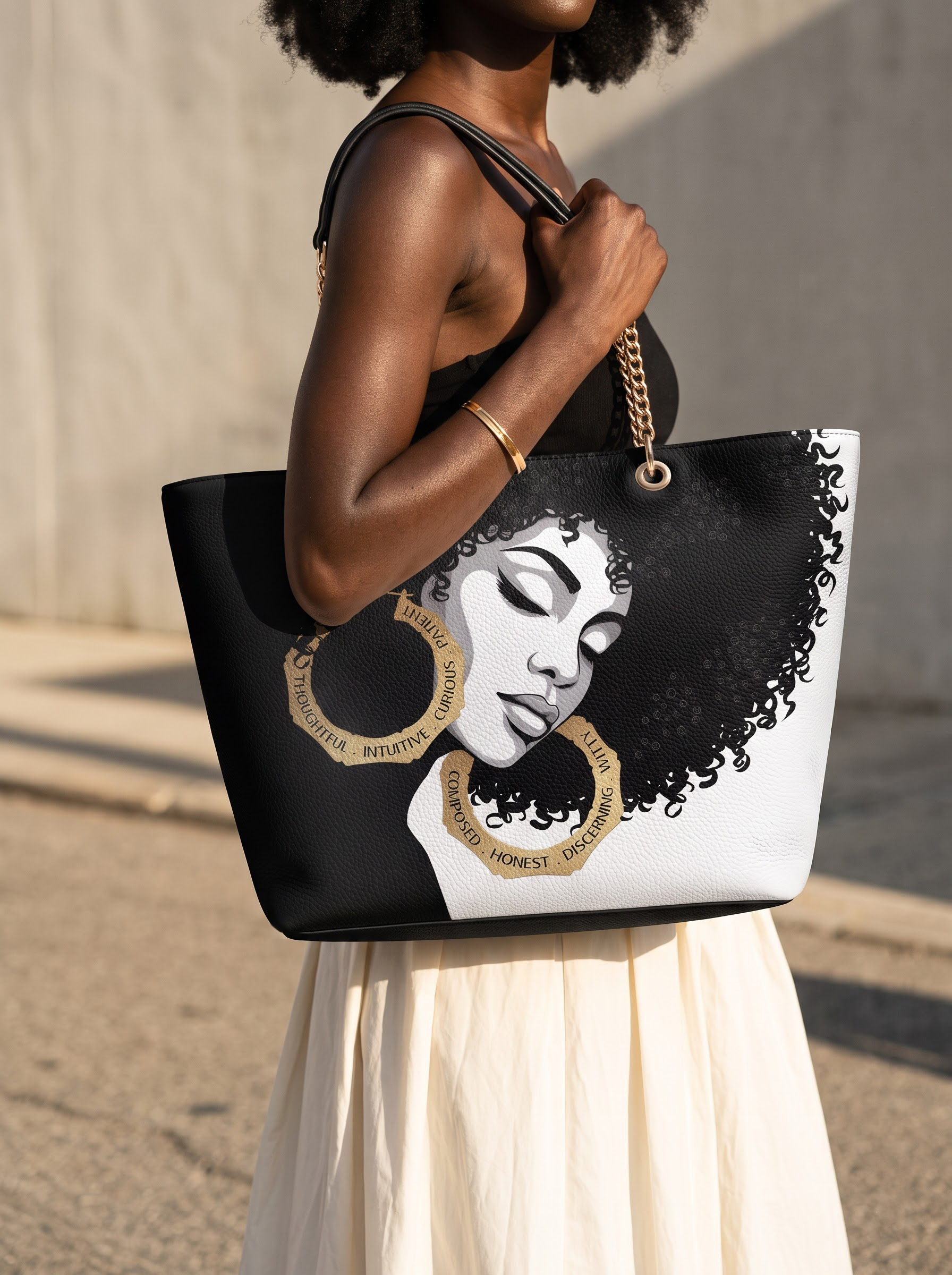 “Zuri” Chain Tote Bag