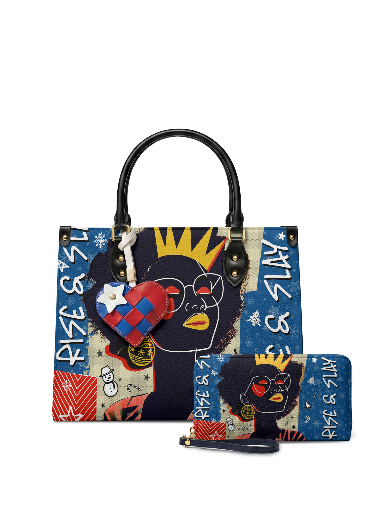 "Aina" Blueberry Snow Leather Handbag A250 Deal