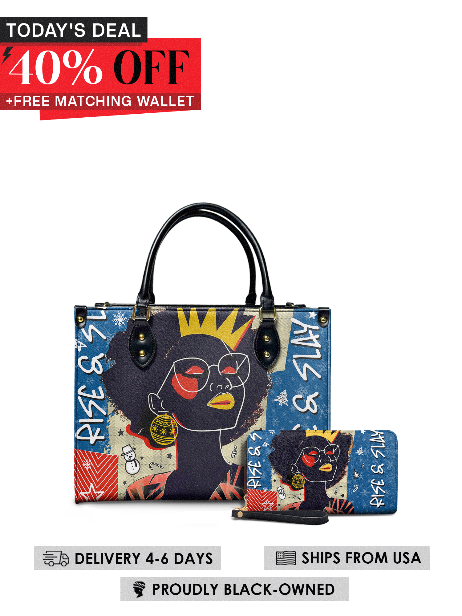 "Aina" Blueberry Snow Leather Handbag Today's Deal