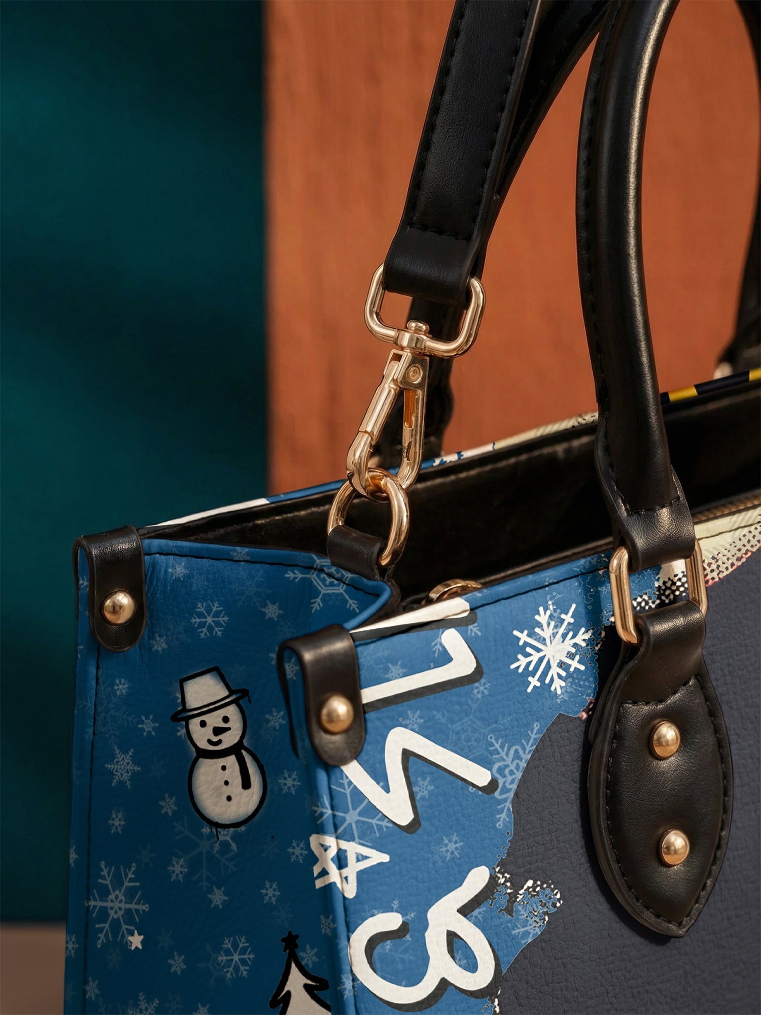 "Aina" Blueberry Snow Leather Handbag A250 Deal