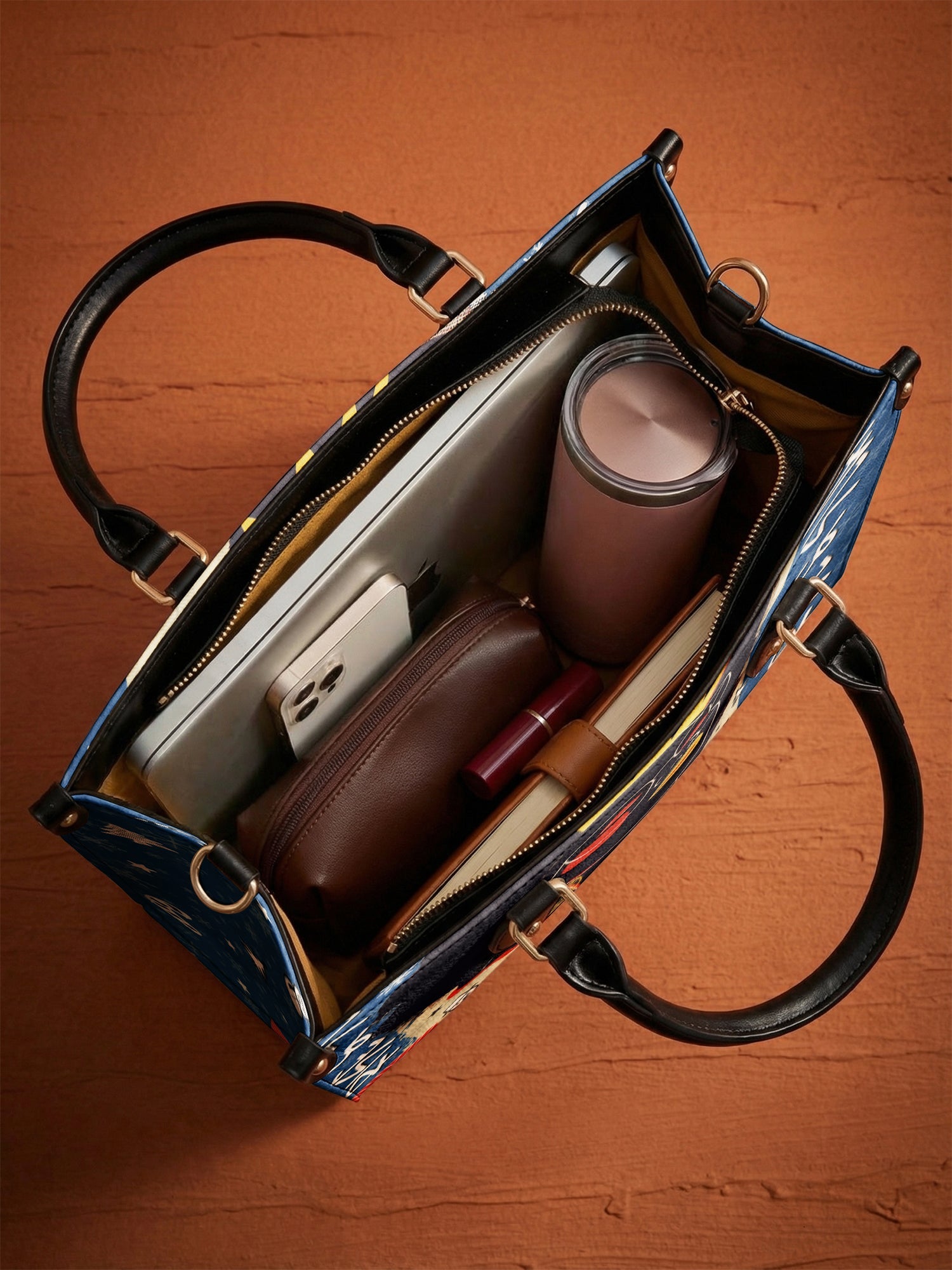 "Aina" Blueberry Snow Leather Handbag A250 Deal