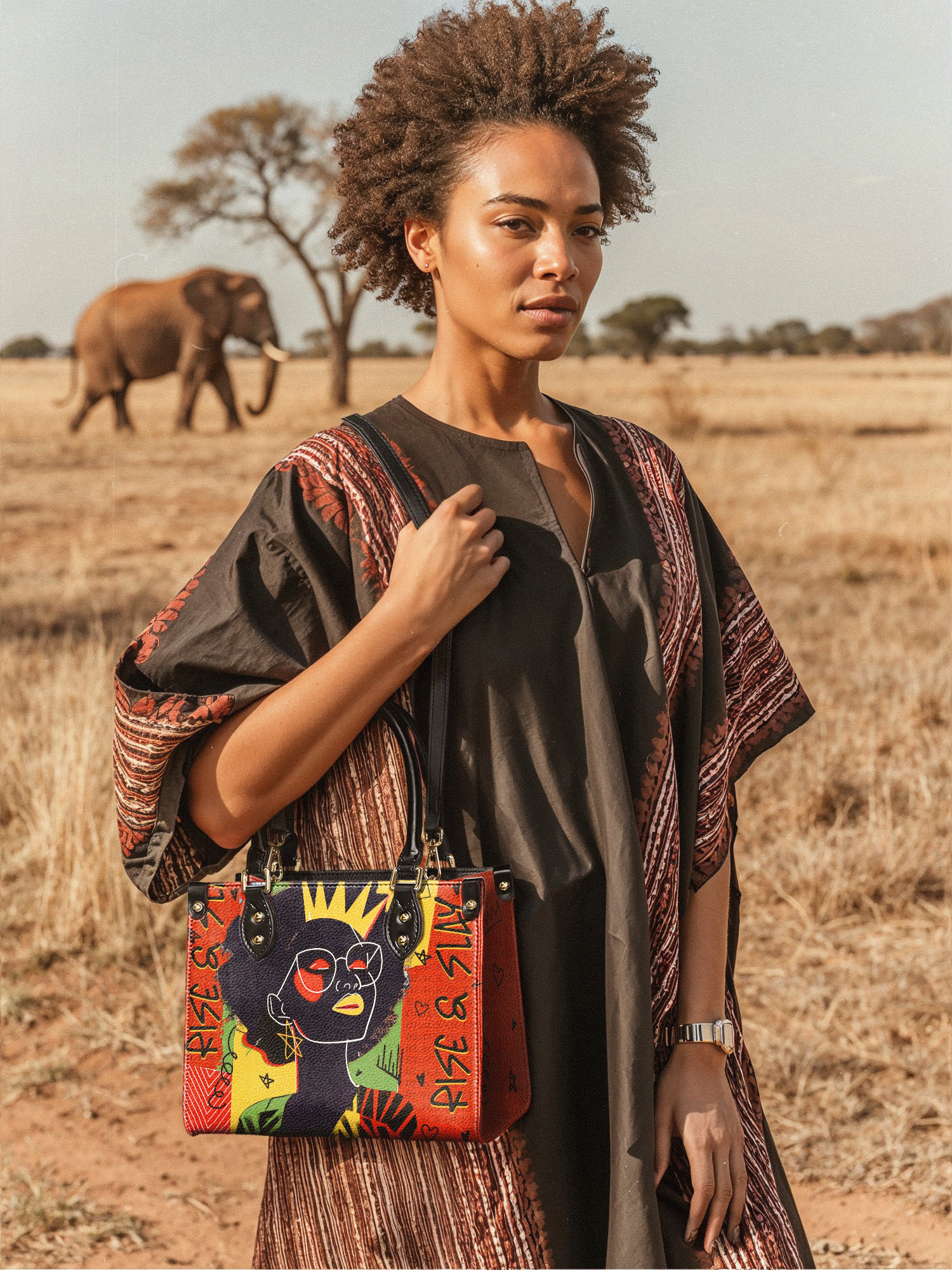"Aina" Flame Red The Signature Duo Bundle - Small Leather Handbag